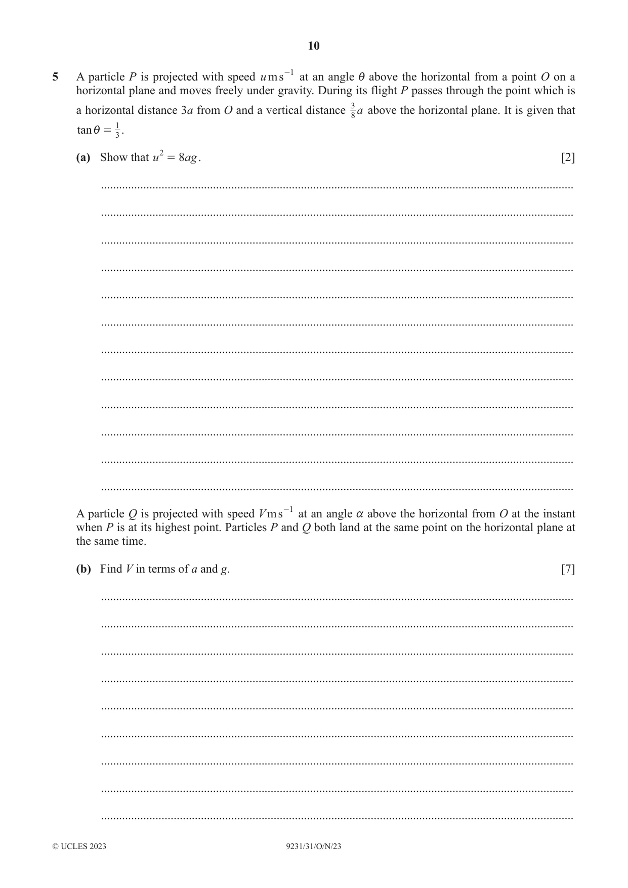 Cambridge A Level Mathematics - Further 9231 2023 Oct/Nov Paper 3 · Variant 1 question paper, page 10 of 16