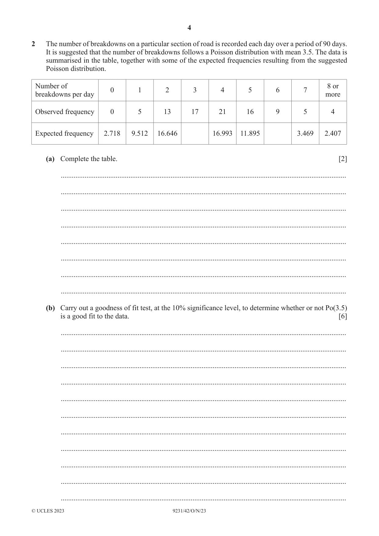 Cambridge A Level Mathematics - Further 9231 2023 Oct/Nov Paper 4 · Variant 2 question paper, page 4 of 16