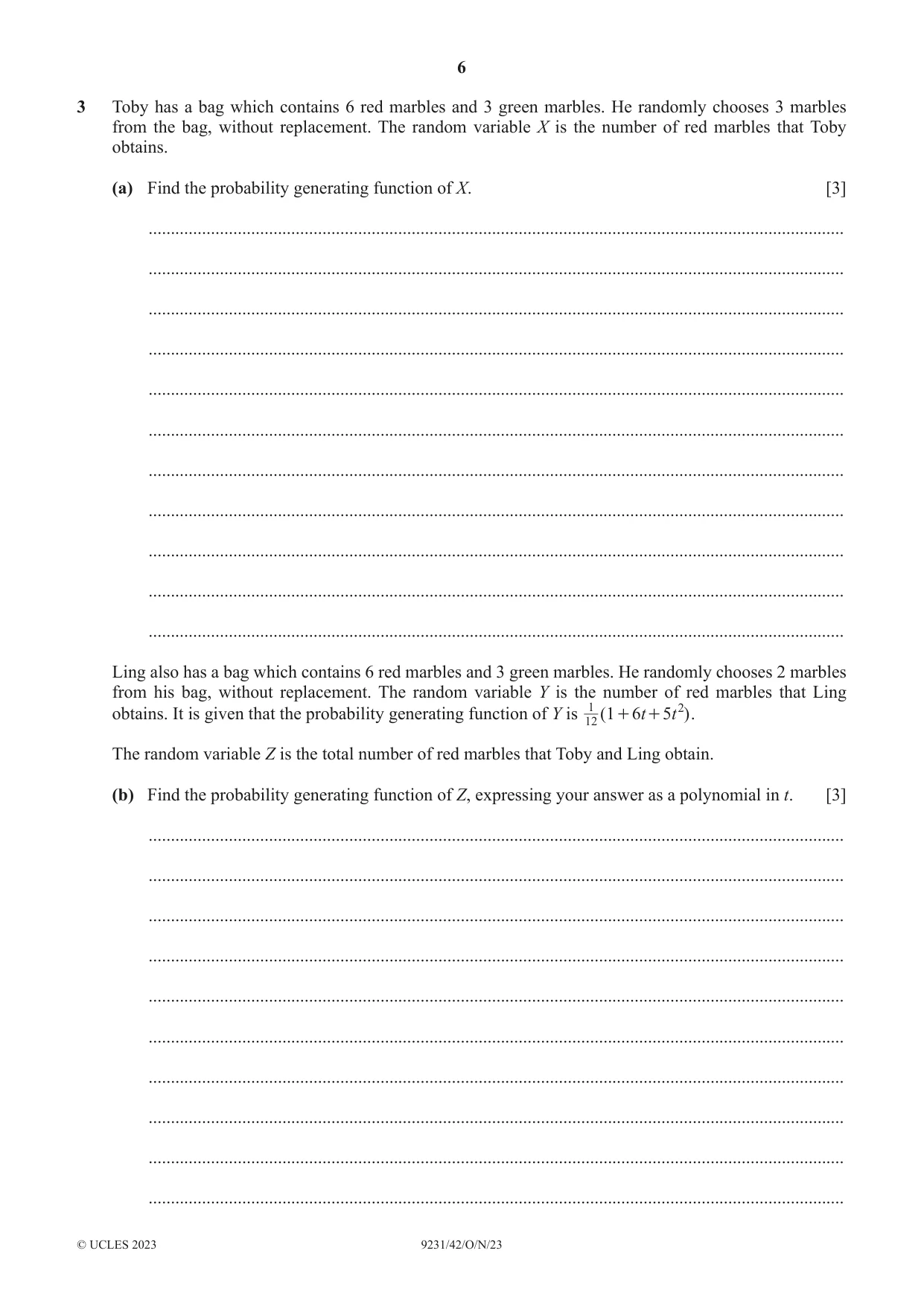 Cambridge A Level Mathematics - Further 9231 2023 Oct/Nov Paper 4 · Variant 2 question paper, page 6 of 16