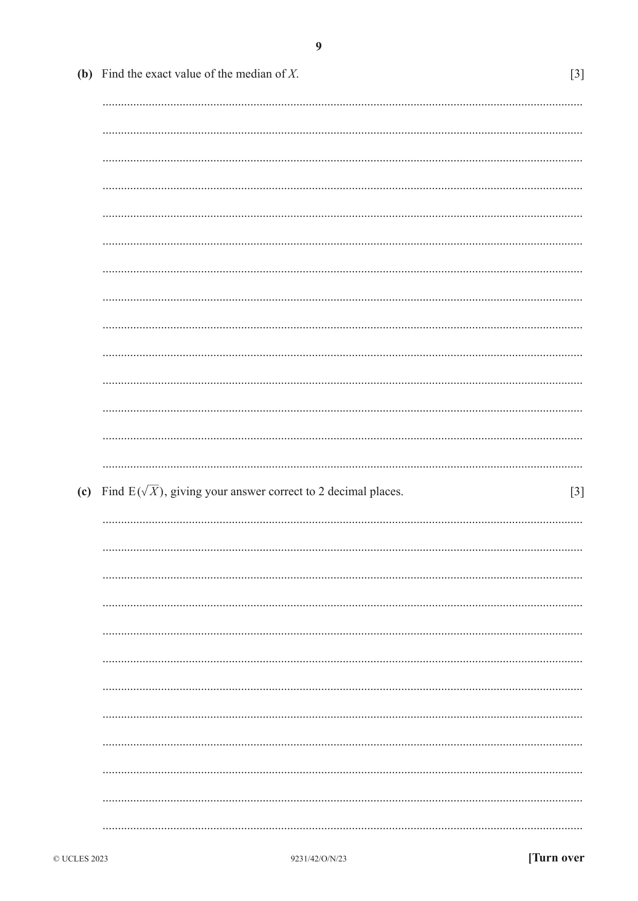 Cambridge A Level Mathematics - Further 9231 2023 Oct/Nov Paper 4 · Variant 2 question paper, page 9 of 16