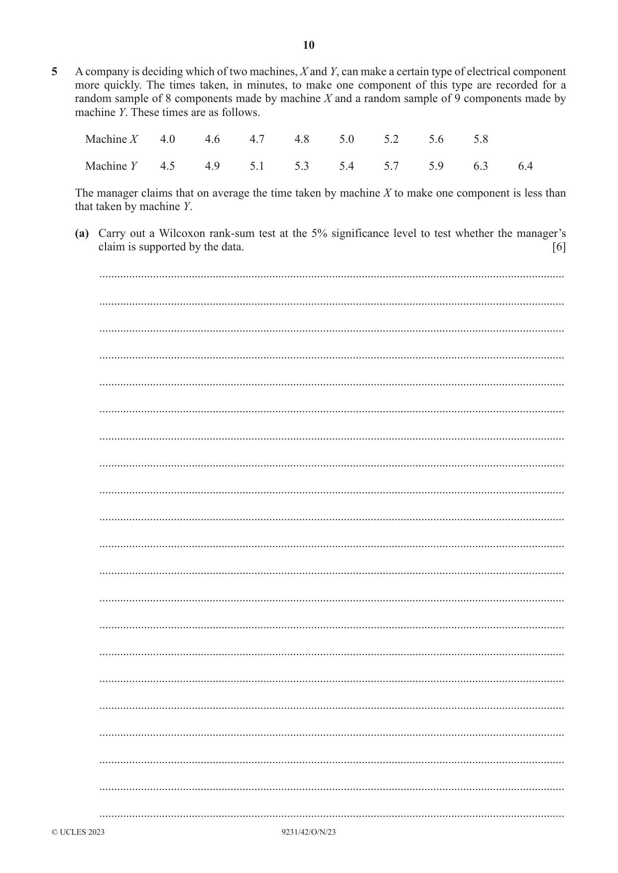 Cambridge A Level Mathematics - Further 9231 2023 Oct/Nov Paper 4 · Variant 2 question paper, page 10 of 16