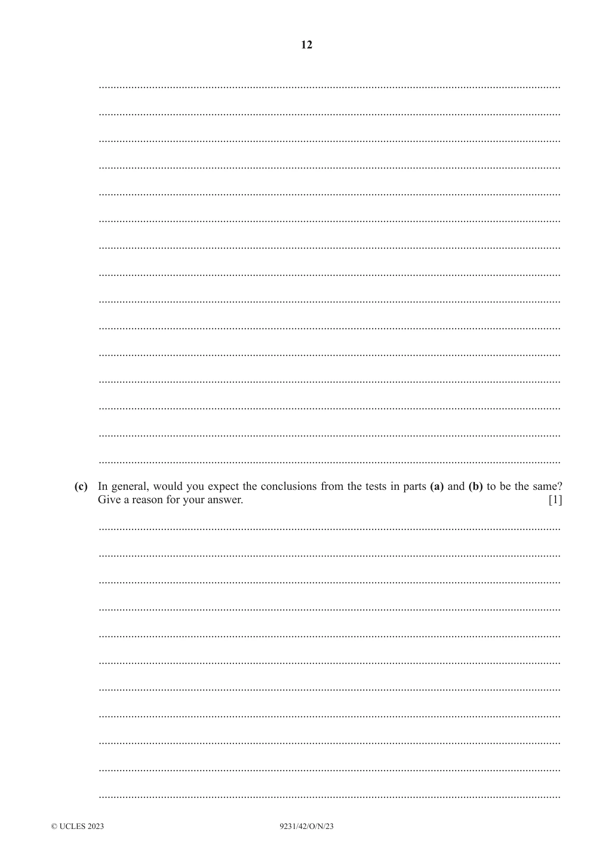 Cambridge A Level Mathematics - Further 9231 2023 Oct/Nov Paper 4 · Variant 2 question paper, page 12 of 16