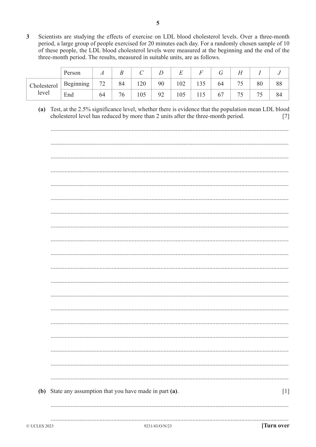 Cambridge A Level Mathematics - Further 9231 2023 Oct/Nov Paper 4 · Variant 3 question paper, page 5 of 12