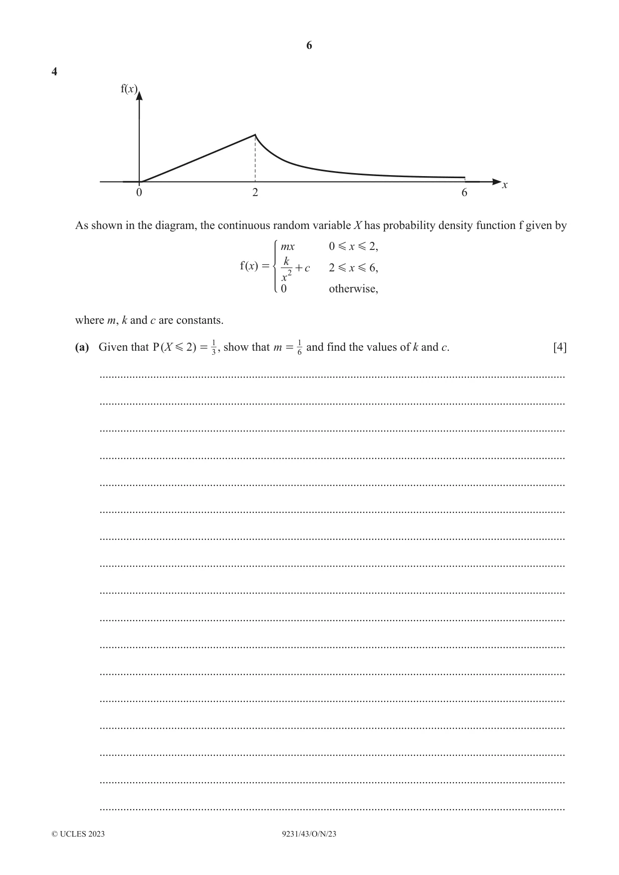 Cambridge A Level Mathematics - Further 9231 2023 Oct/Nov Paper 4 · Variant 3 question paper, page 6 of 12