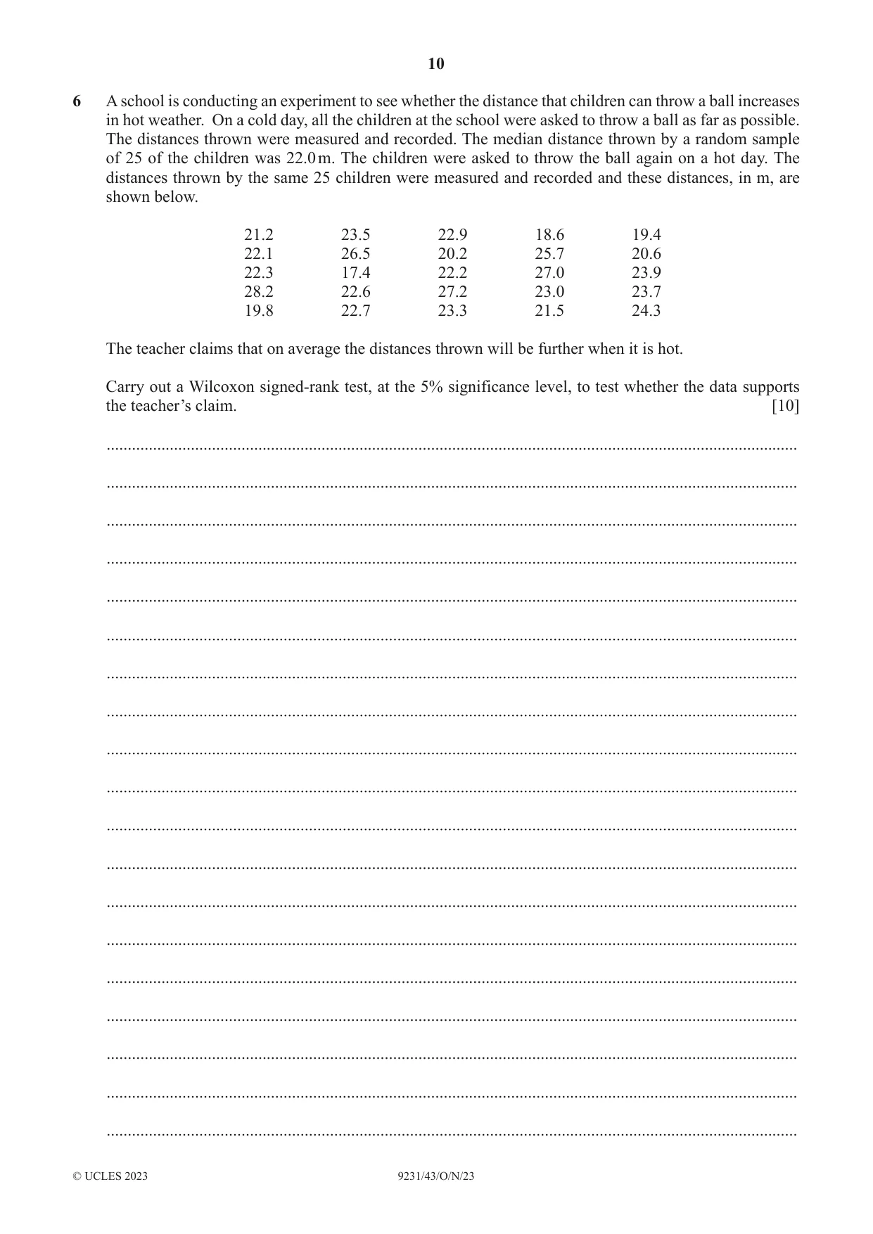 Cambridge A Level Mathematics - Further 9231 2023 Oct/Nov Paper 4 · Variant 3 question paper, page 10 of 12
