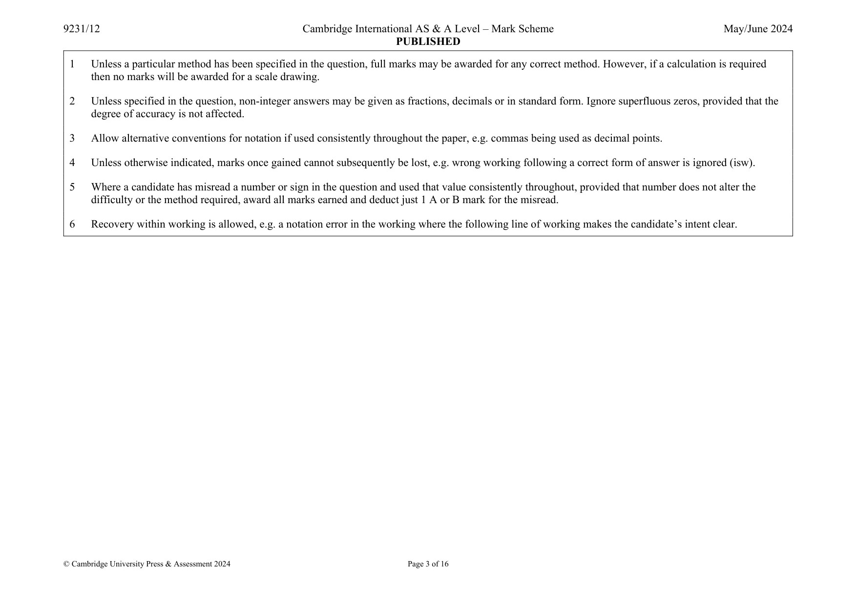 Mark scheme, page 3 of 16