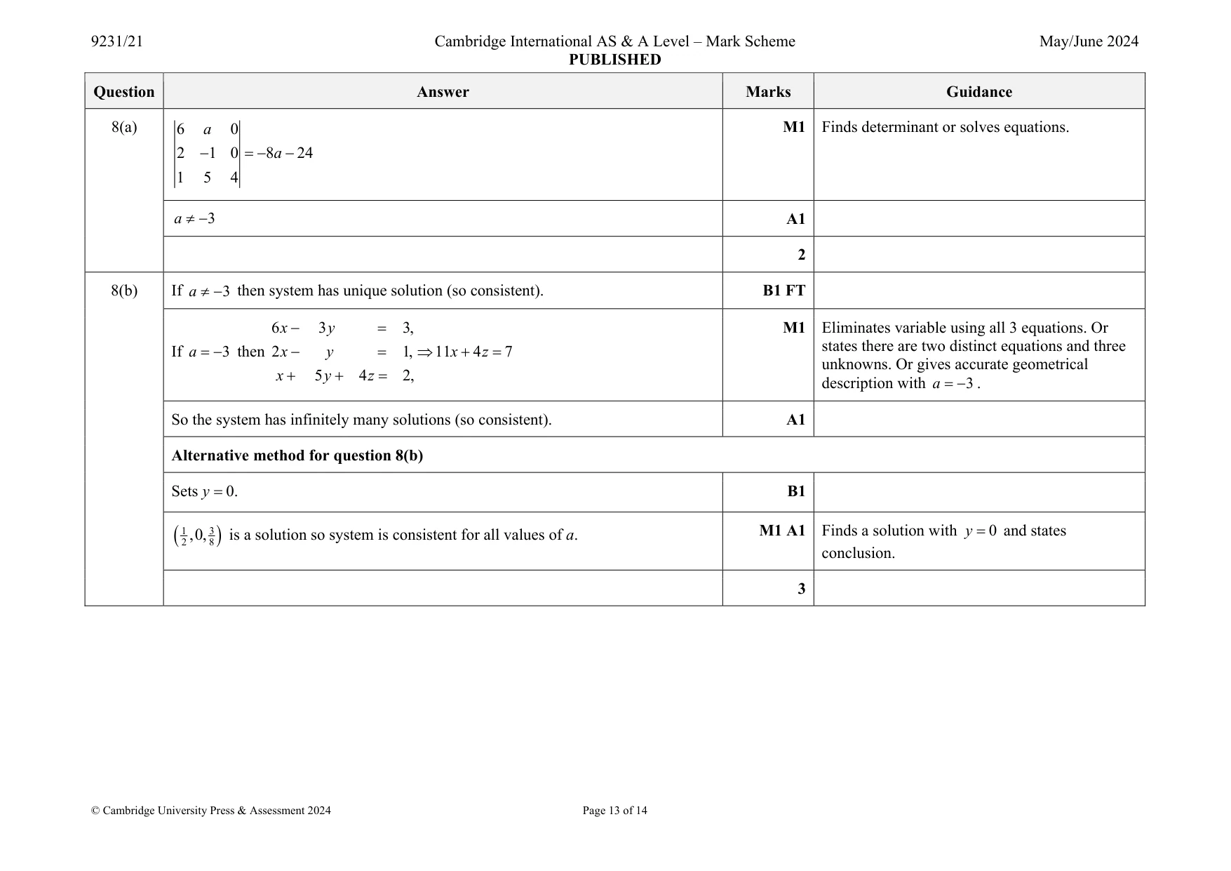 Mark scheme, page 13 of 14