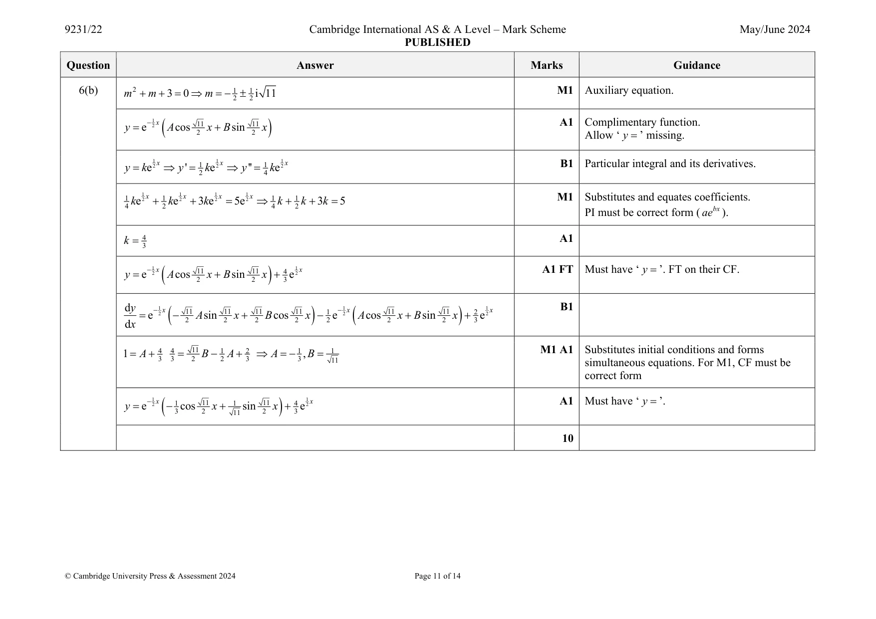 Mark scheme, page 11 of 14