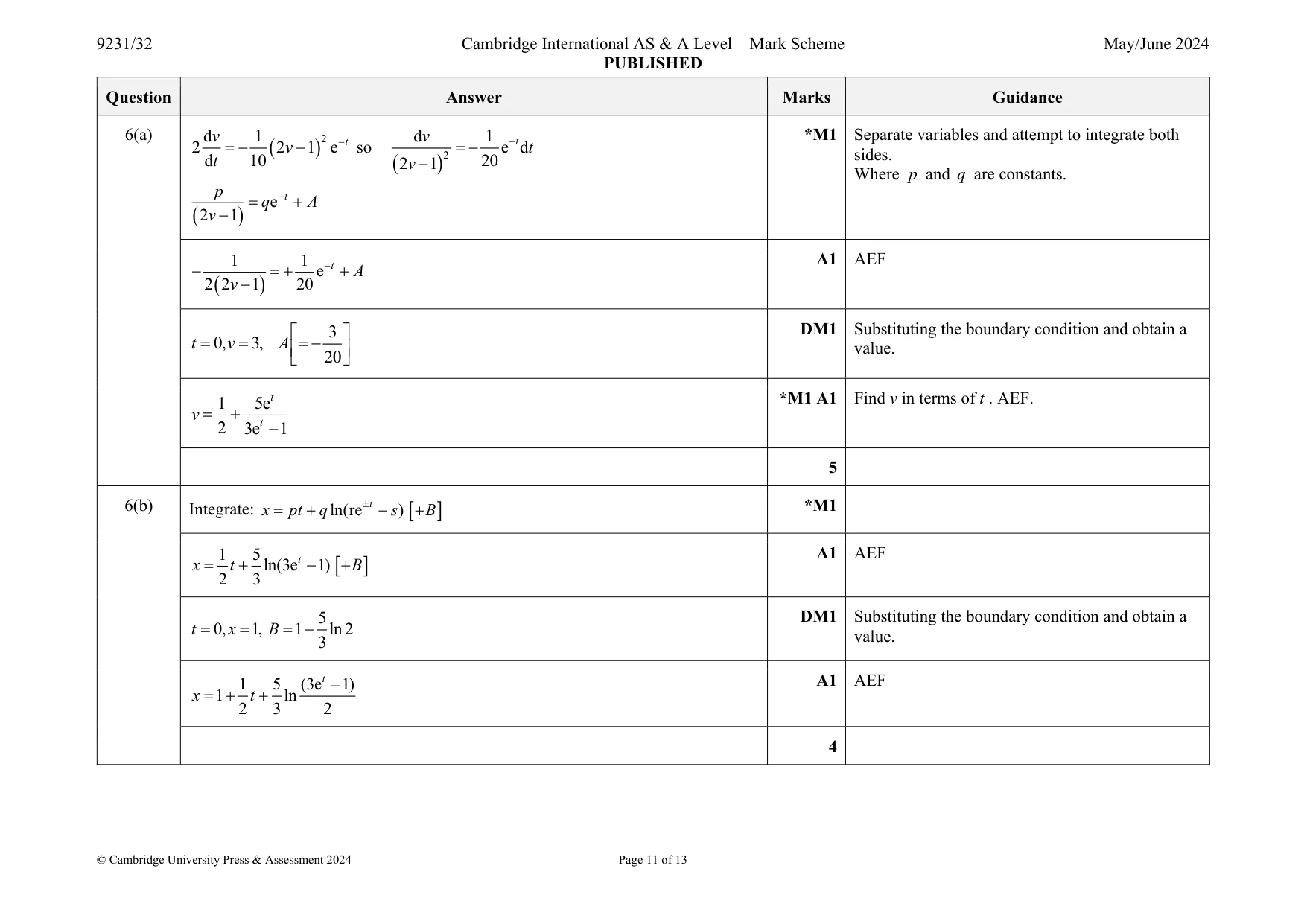 Mark scheme, page 11 of 13