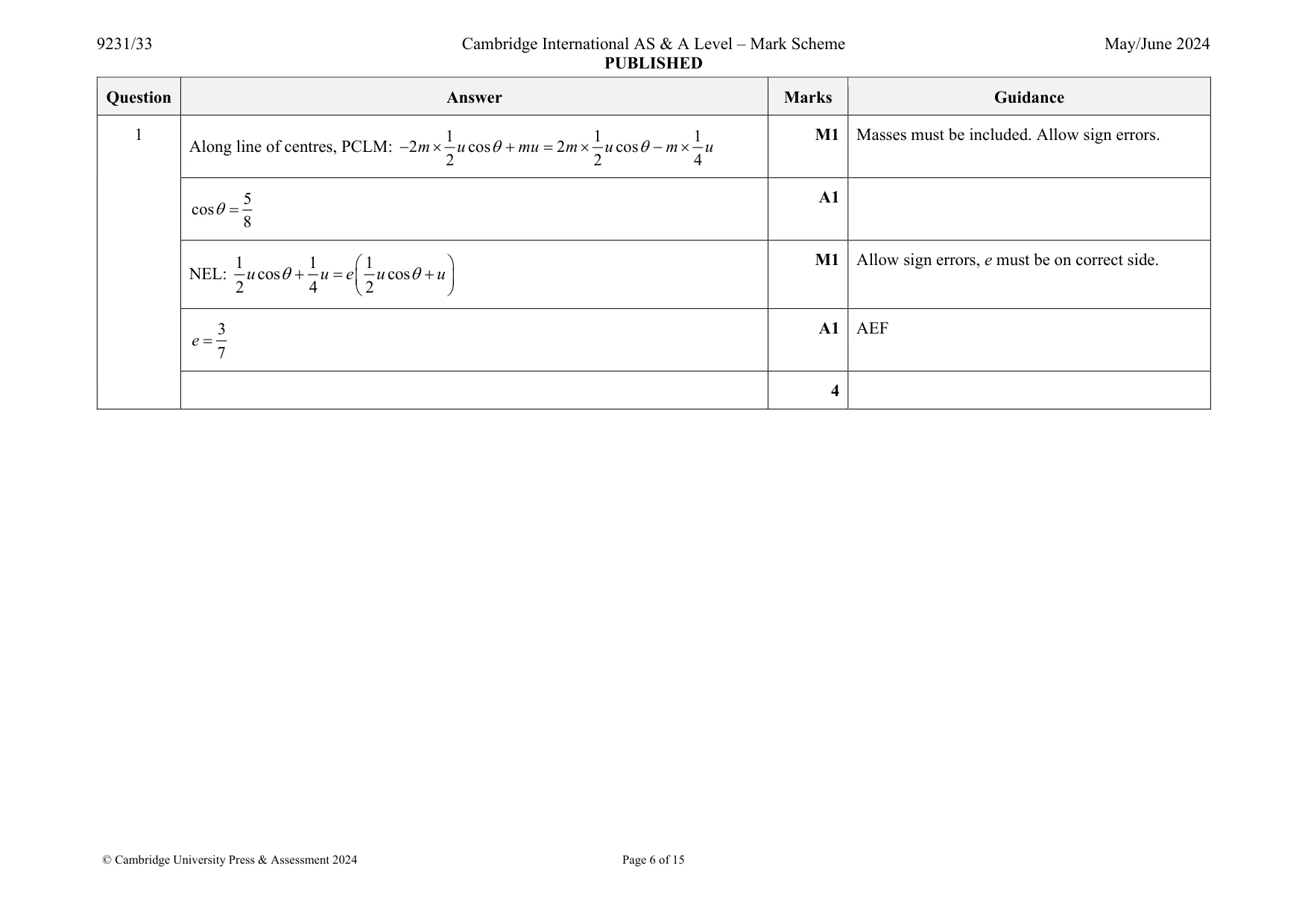Mark scheme, page 6 of 15