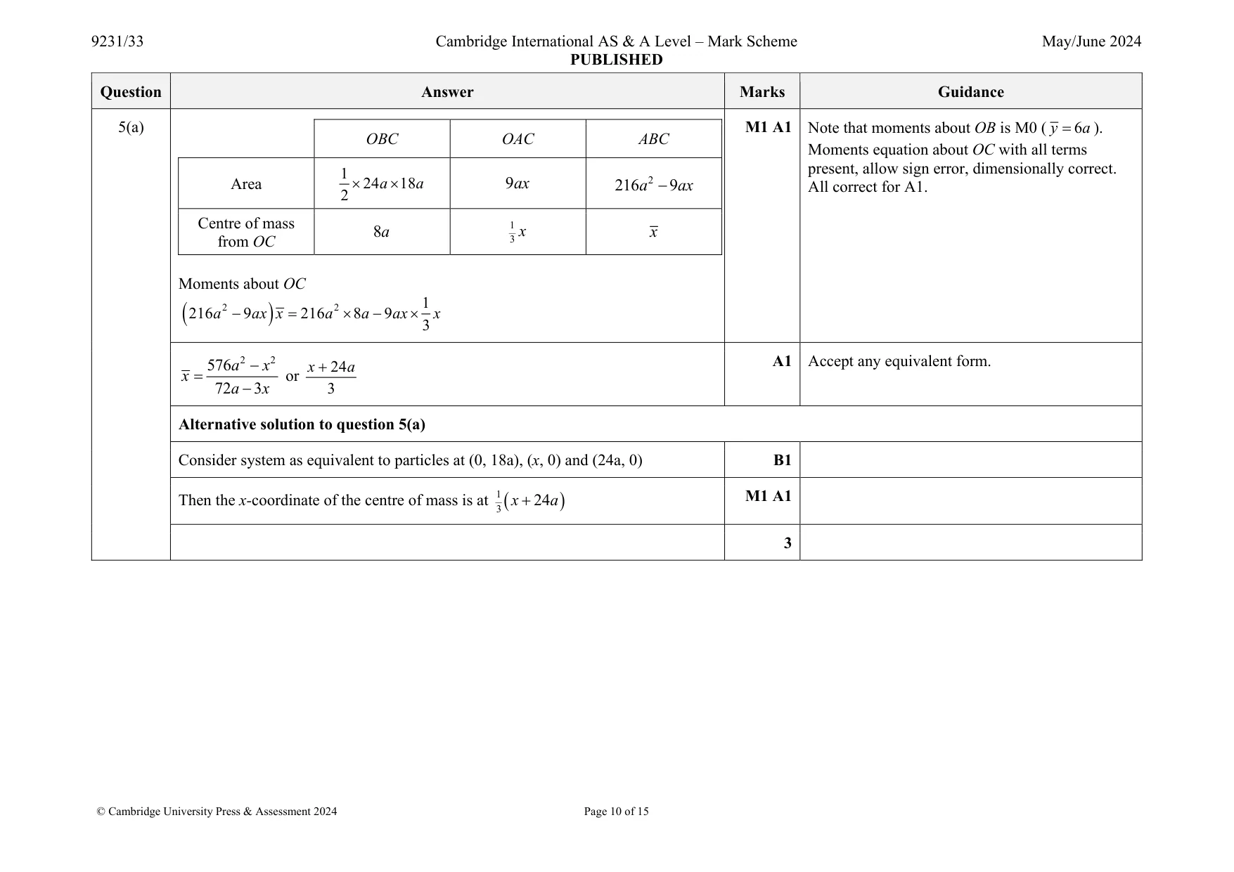 Mark scheme, page 10 of 15