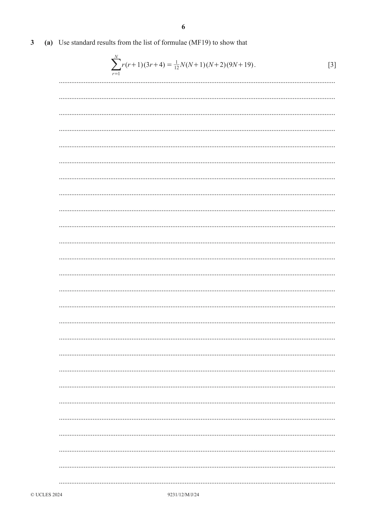 Cambridge A Level Mathematics - Further 9231 2024 May/June Paper 1 · Variant 2 question paper, page 6 of 16