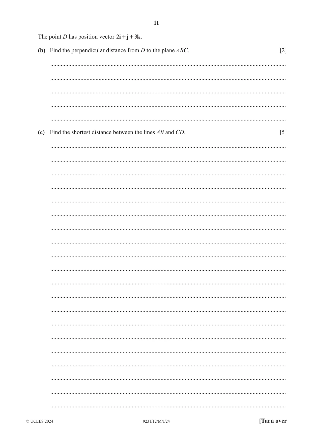 Cambridge A Level Mathematics - Further 9231 2024 May/June Paper 1 · Variant 2 question paper, page 11 of 16
