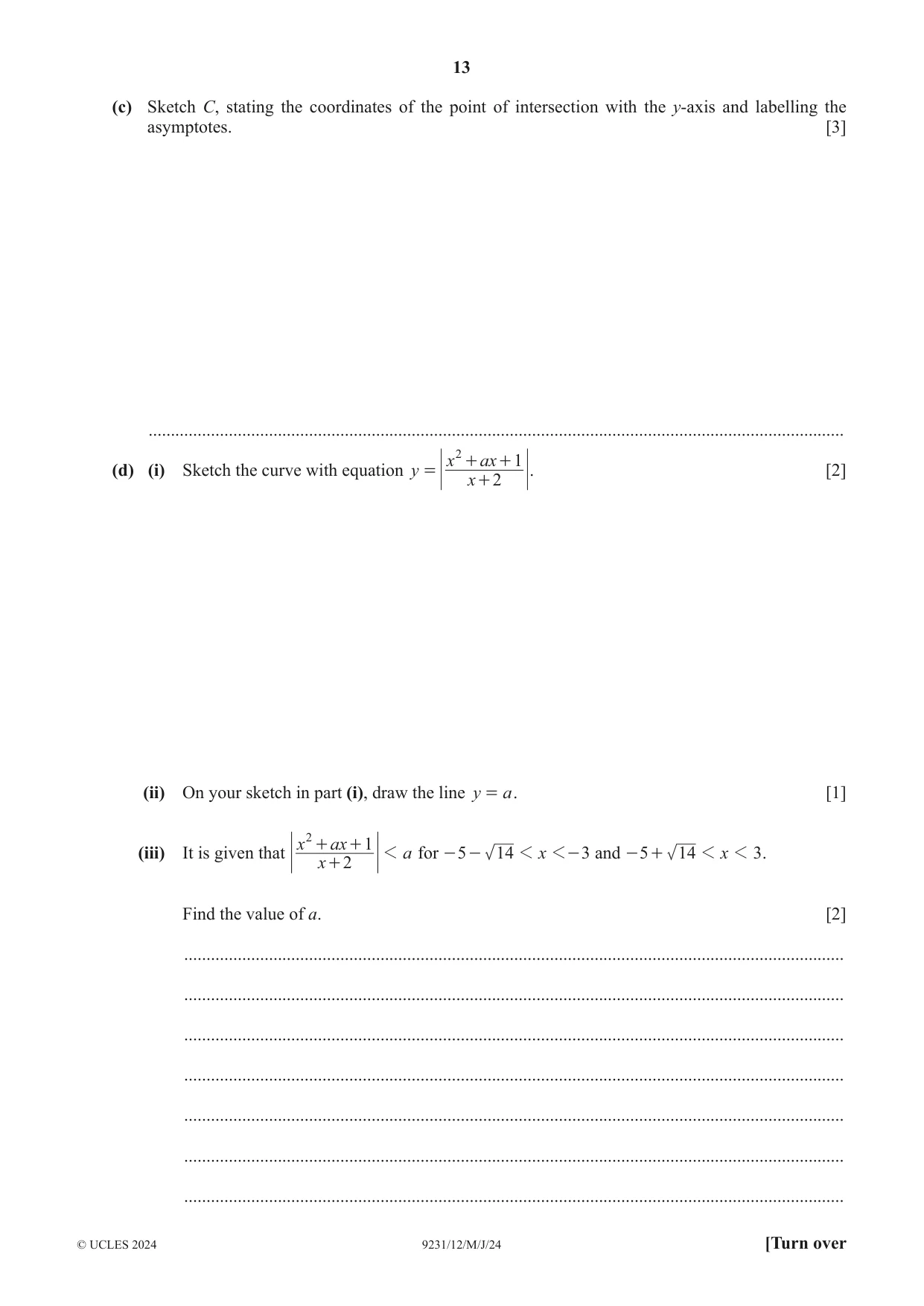 Cambridge A Level Mathematics - Further 9231 2024 May/June Paper 1 · Variant 2 question paper, page 13 of 16