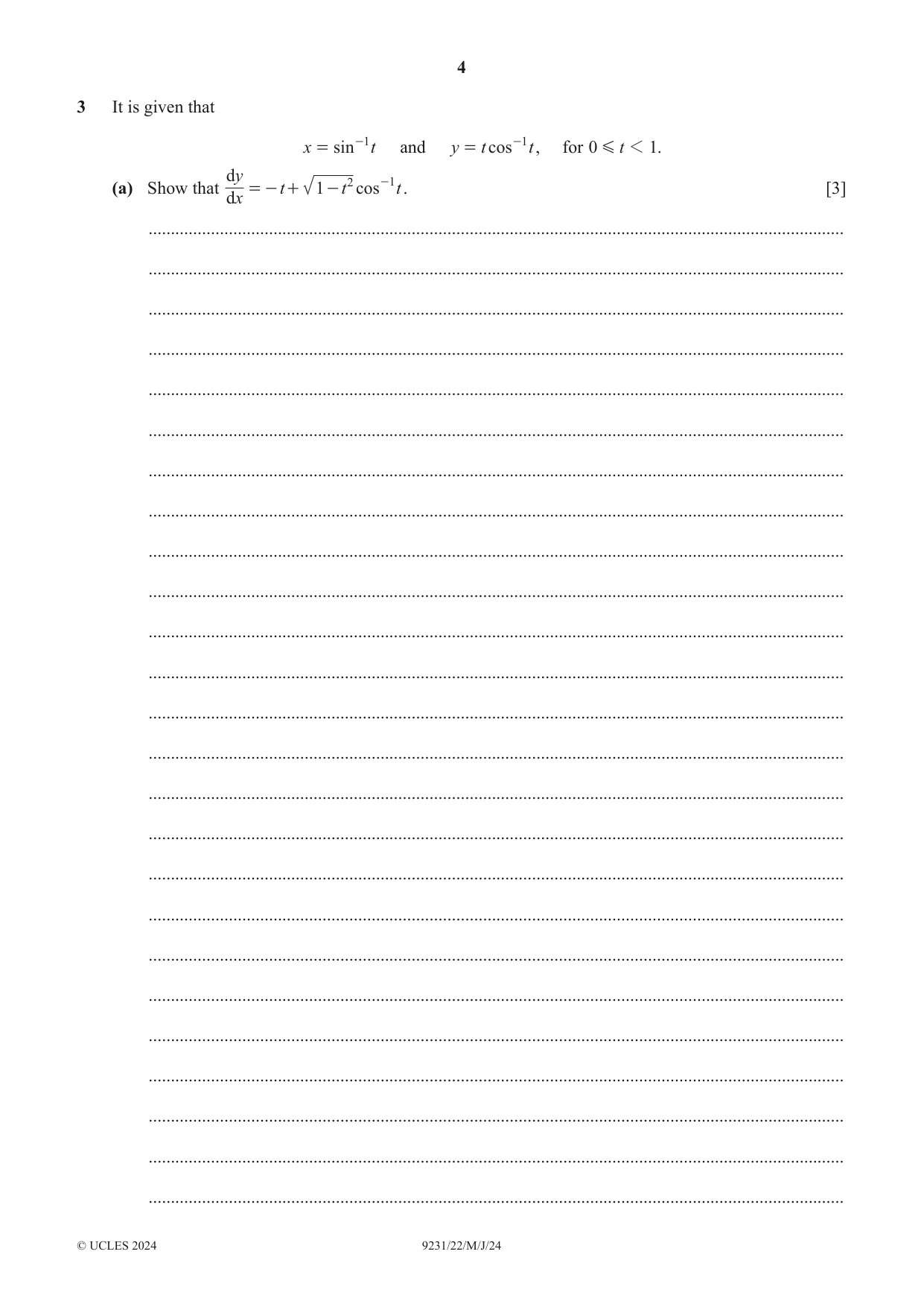 Cambridge A Level Mathematics - Further 9231 2024 May/June Paper 2 · Variant 2 question paper, page 4 of 20