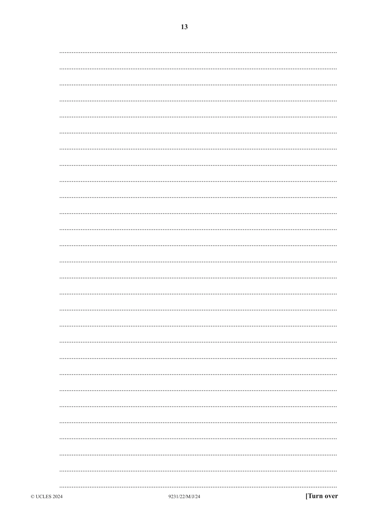 Cambridge A Level Mathematics - Further 9231 2024 May/June Paper 2 · Variant 2 question paper, page 13 of 20