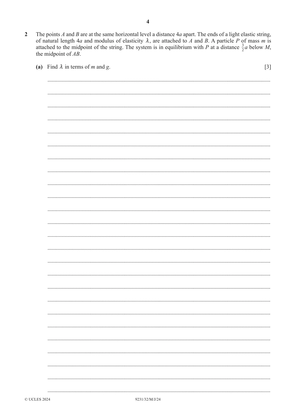 Cambridge A Level Mathematics - Further 9231 2024 May/June Paper 3 · Variant 2 question paper, page 4 of 16