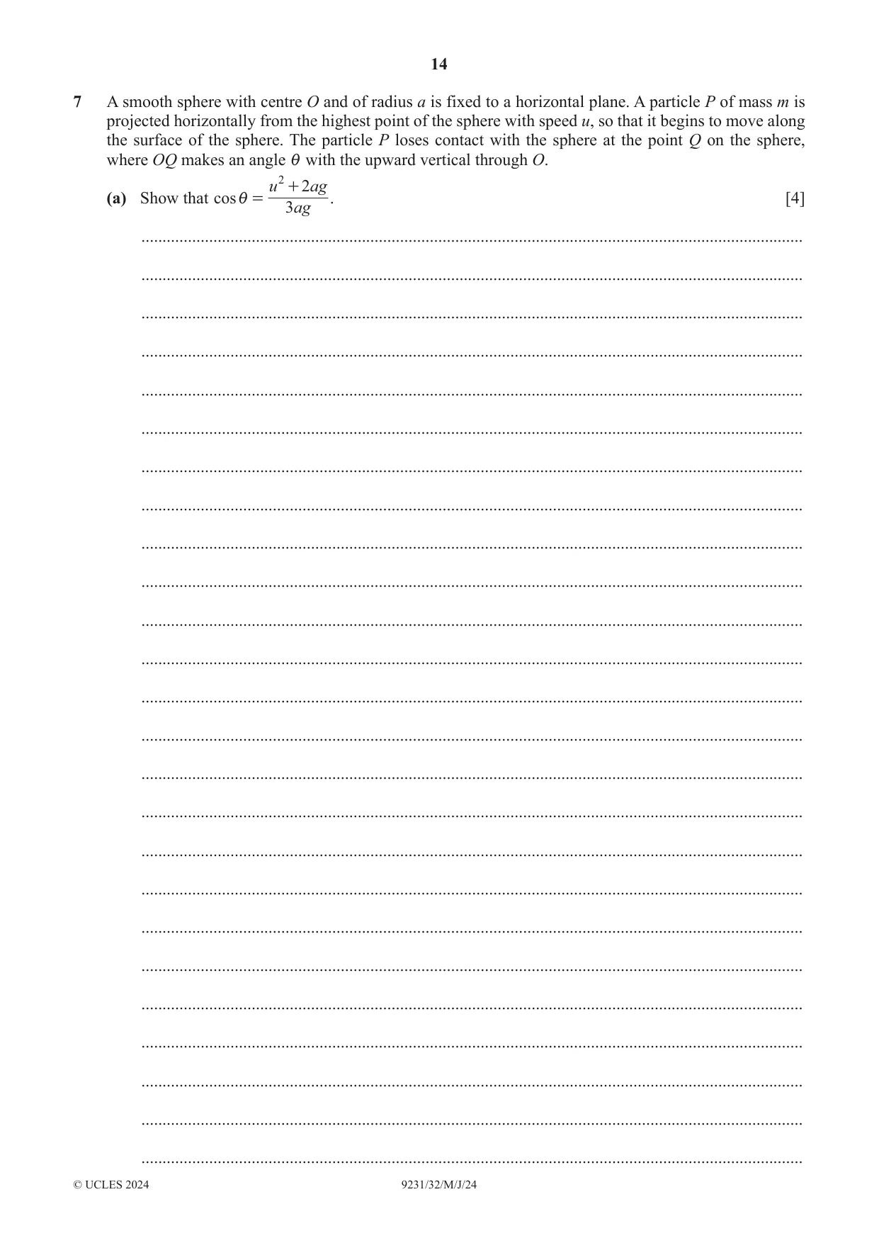 Cambridge A Level Mathematics - Further 9231 2024 May/June Paper 3 · Variant 2 question paper, page 14 of 16