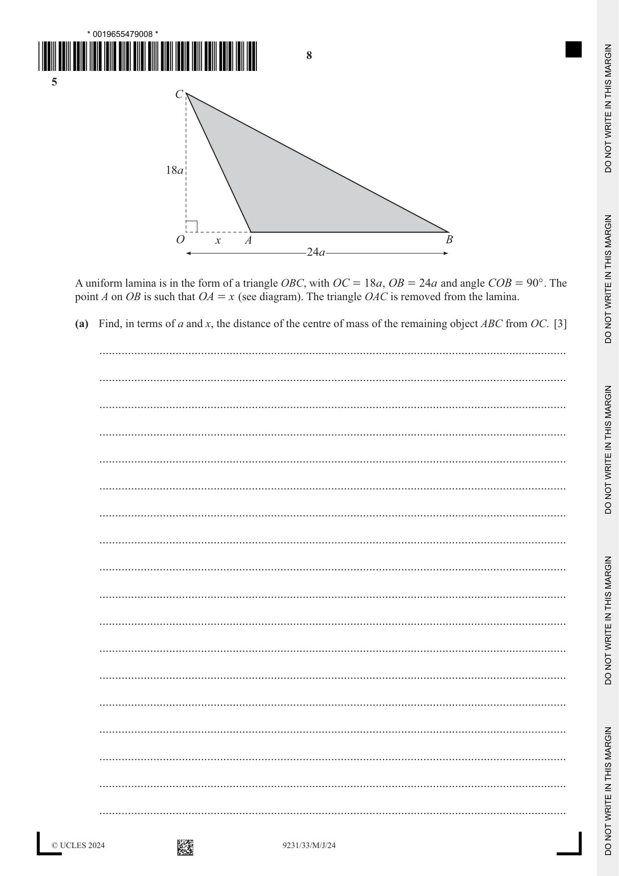 Cambridge A Level Mathematics - Further 9231 2024 May/June Paper 3 · Variant 3 question paper, page 8 of 16
