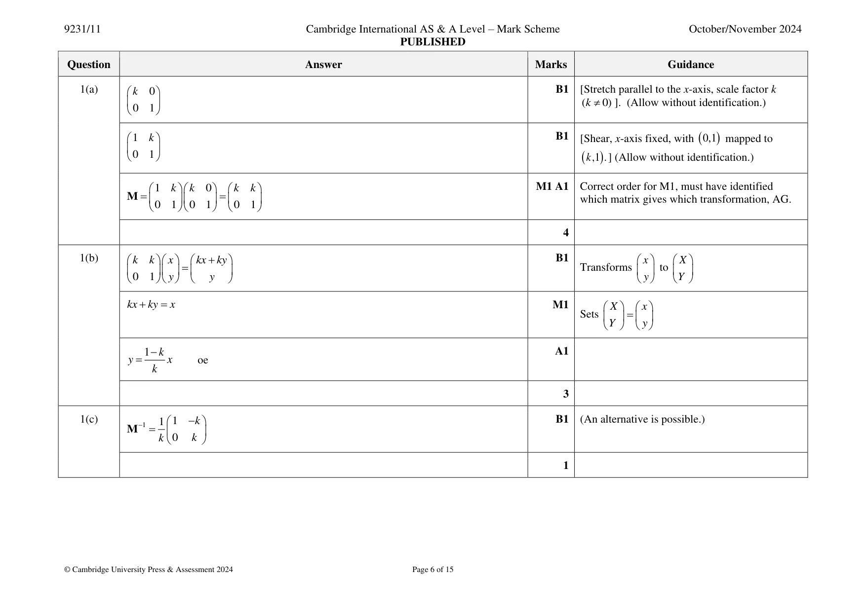 Mark scheme, page 6 of 15