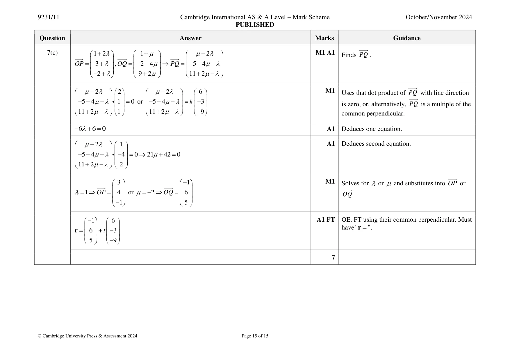 Mark scheme, page 15 of 15
