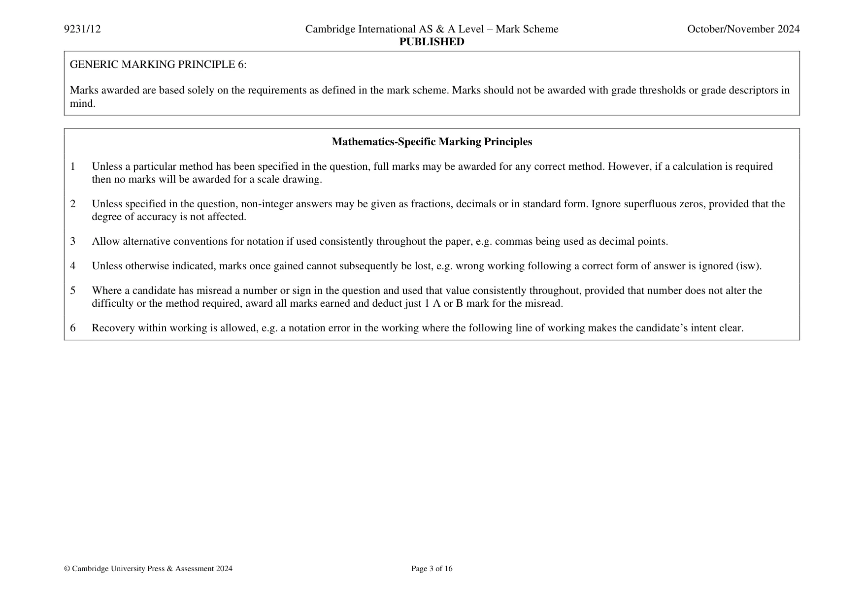 Mark scheme, page 3 of 16