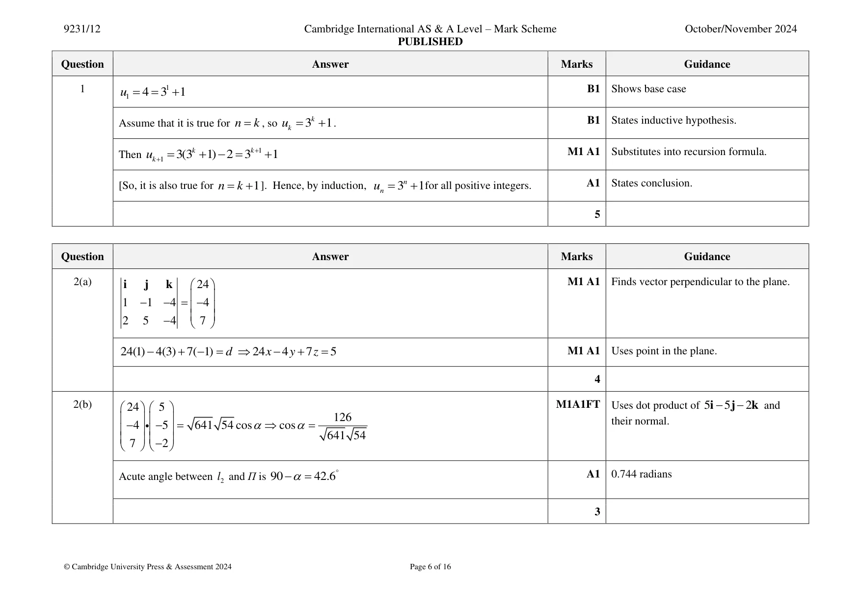 Mark scheme, page 6 of 16
