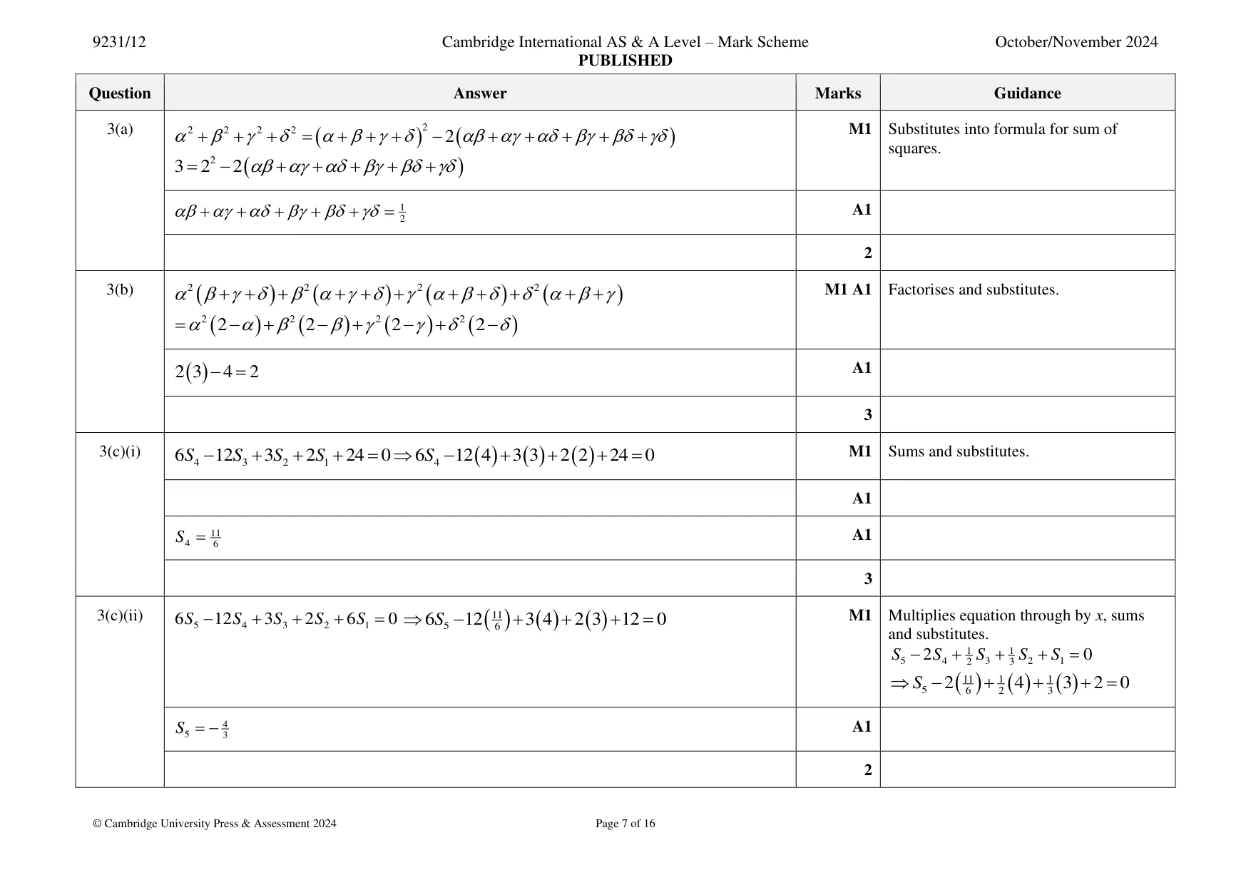 Mark scheme, page 7 of 16