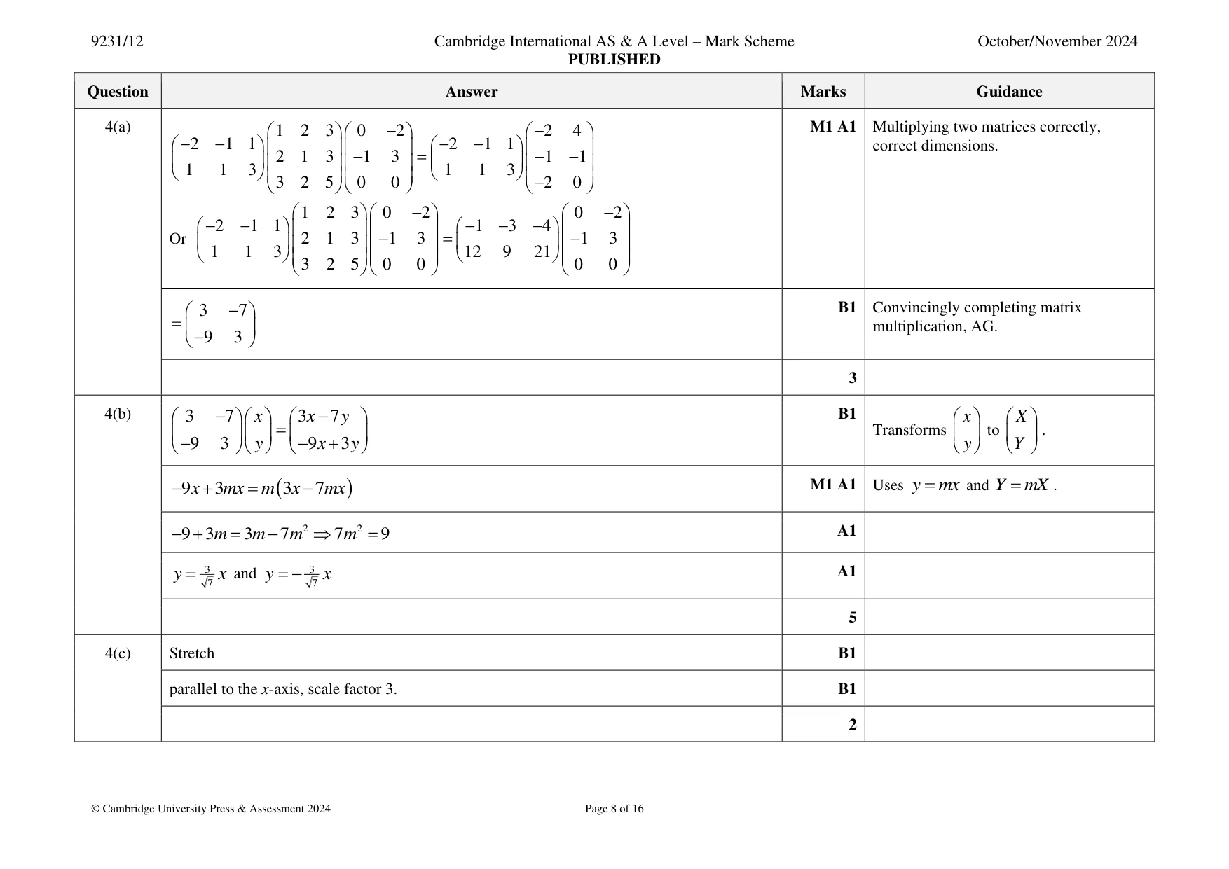 Mark scheme, page 8 of 16