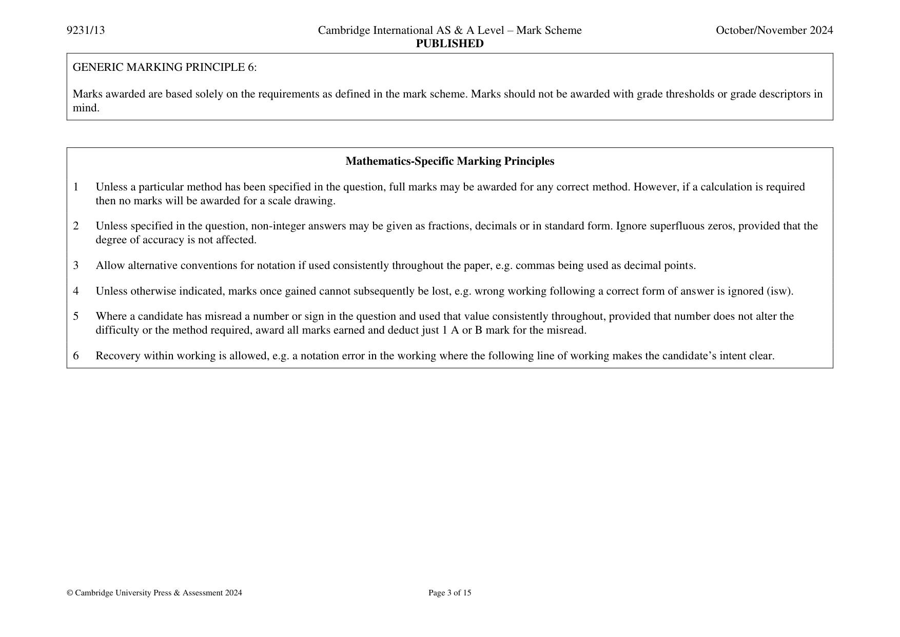Mark scheme, page 3 of 15