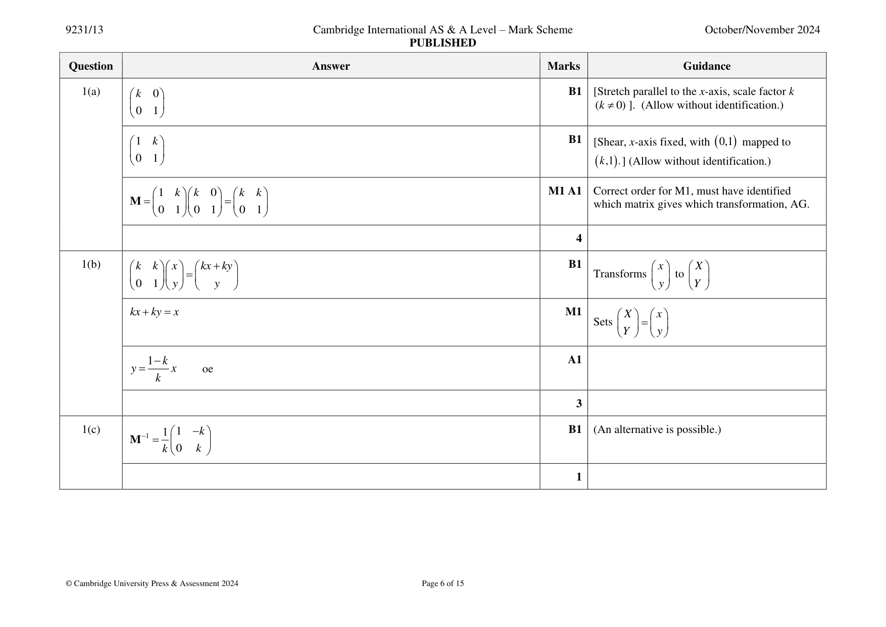 Mark scheme, page 6 of 15