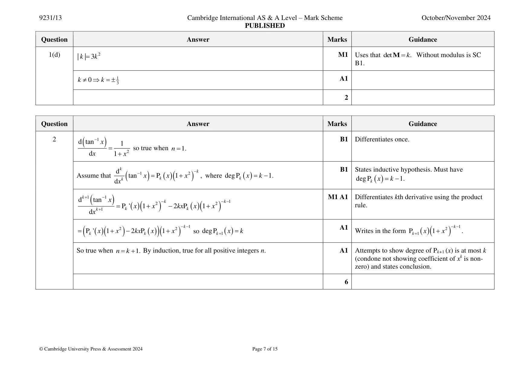 Mark scheme, page 7 of 15