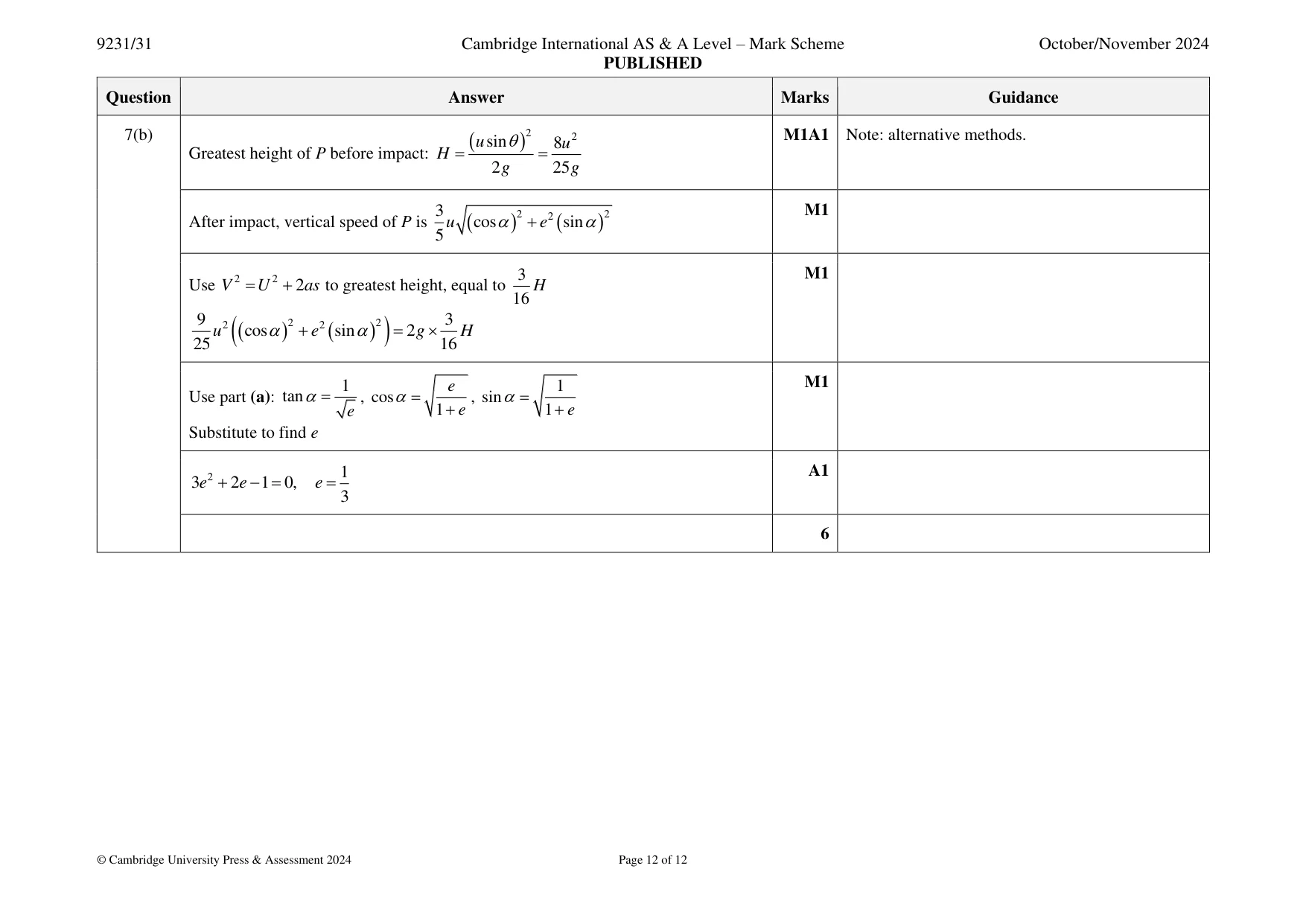 Mark scheme, page 12 of 12