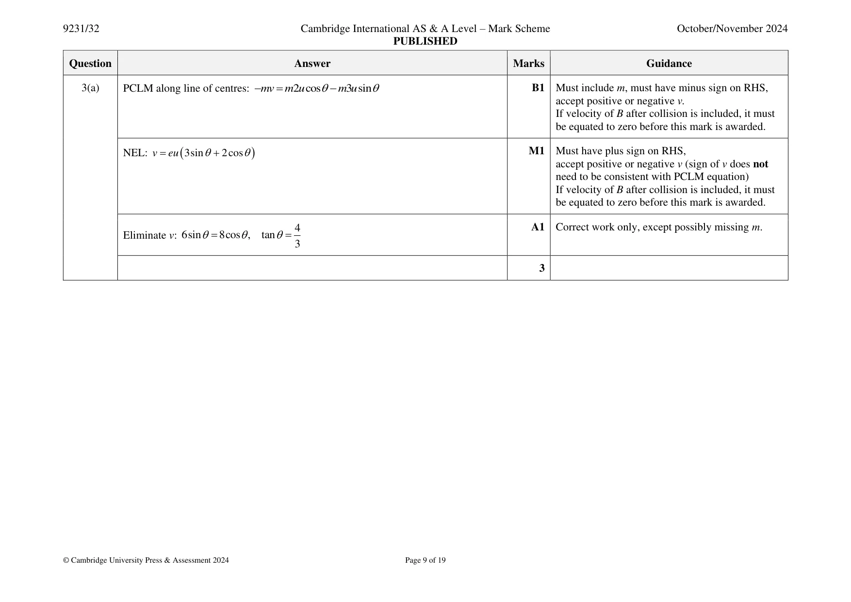 Mark scheme, page 9 of 19