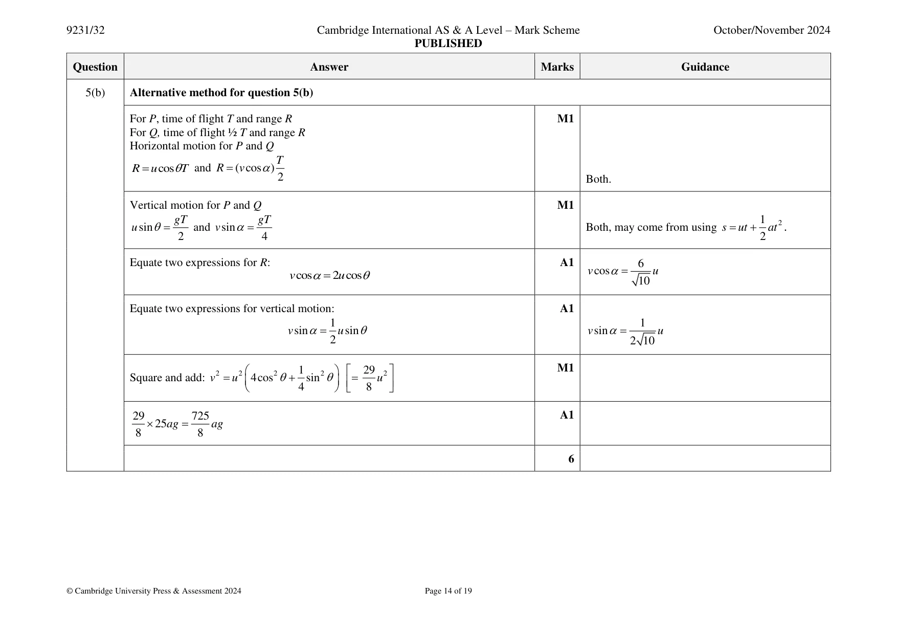 Mark scheme, page 14 of 19