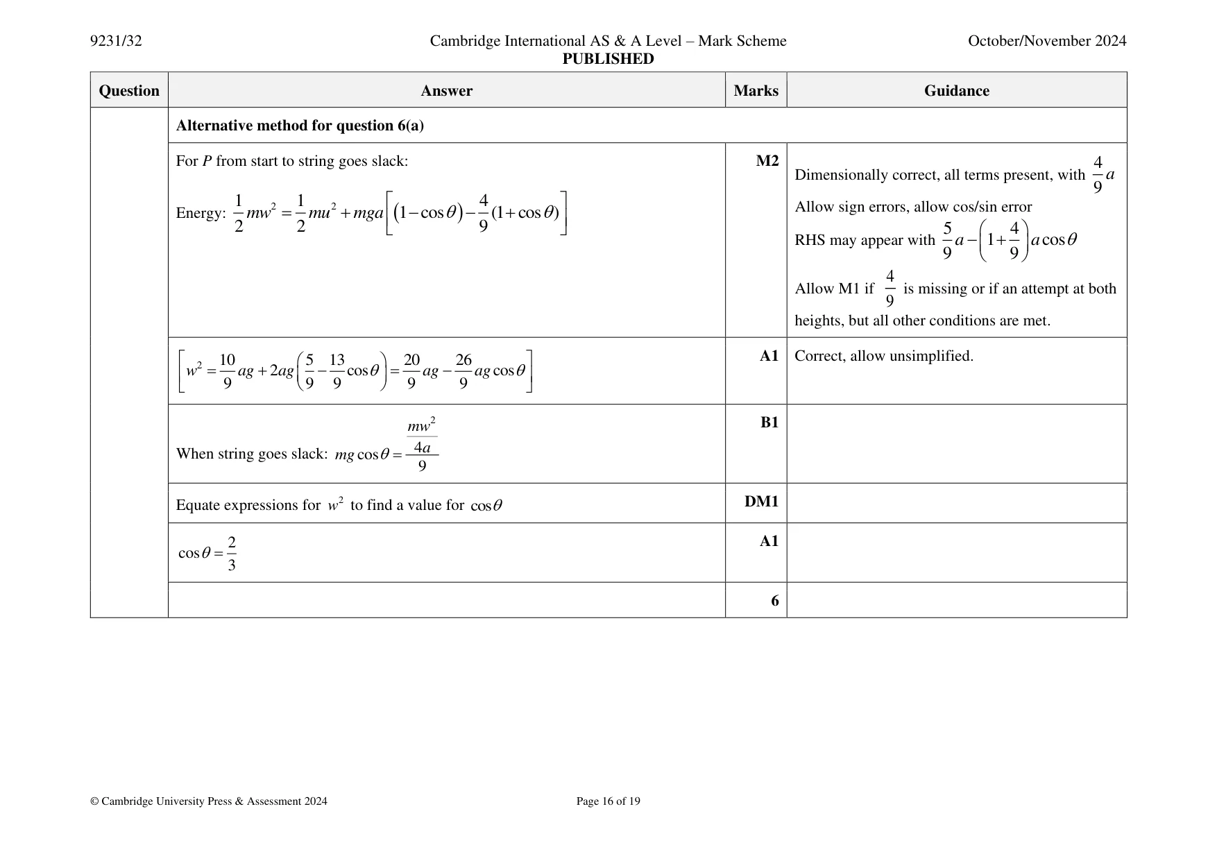 Mark scheme, page 16 of 19