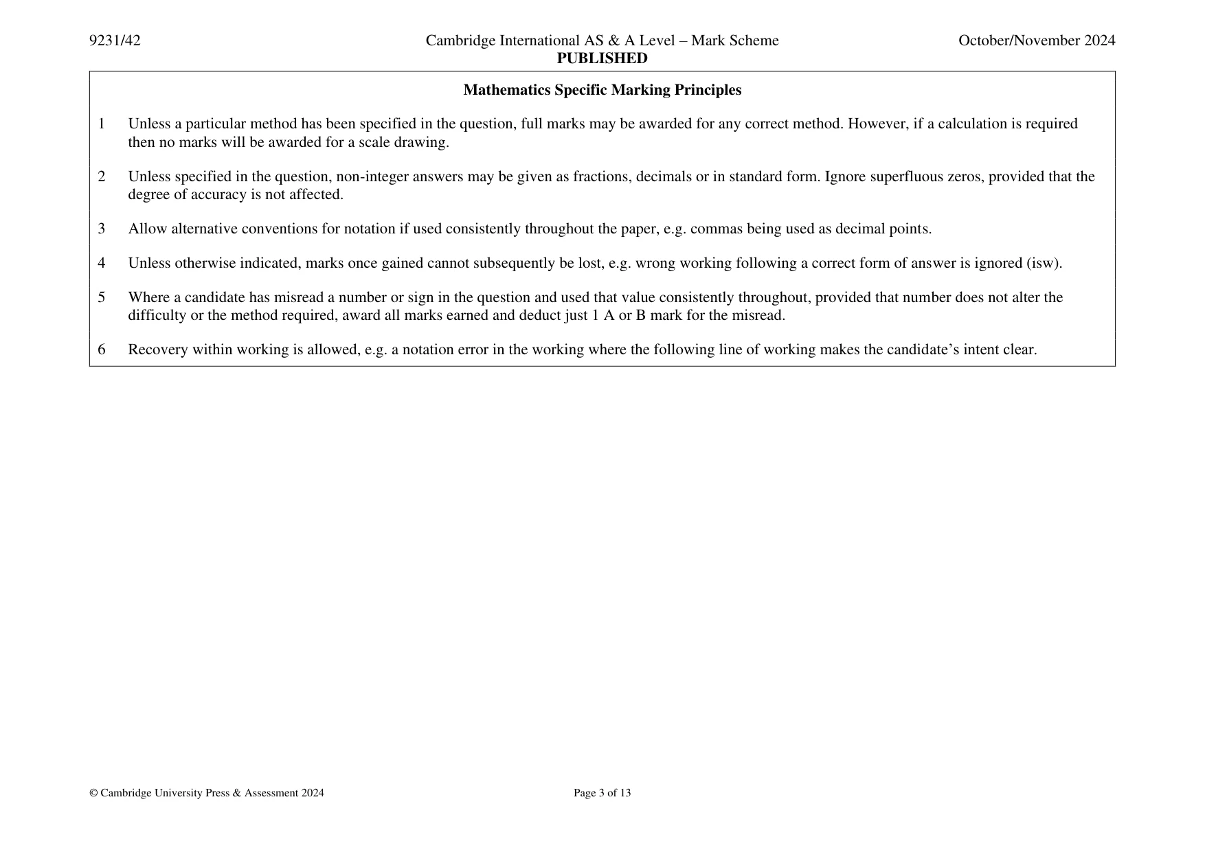 Mark scheme, page 3 of 13