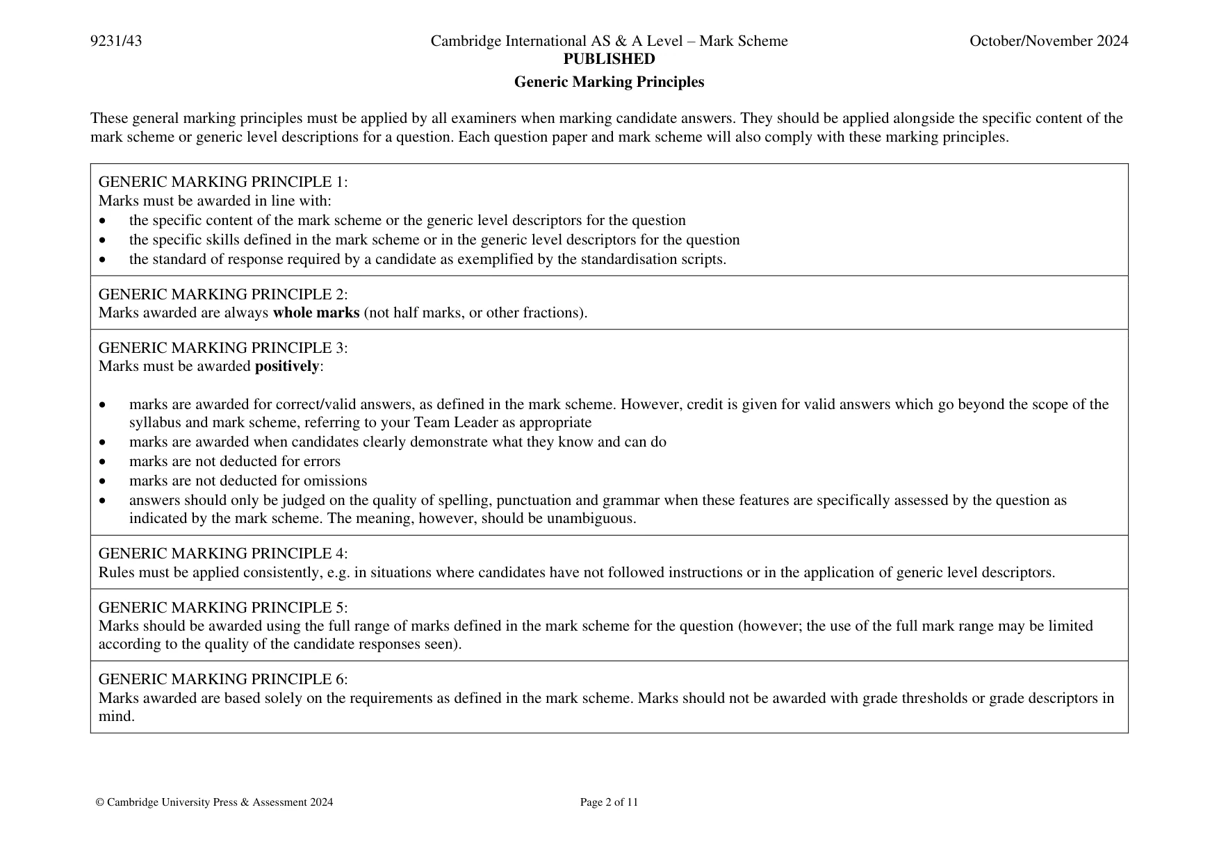 Mark scheme, page 2 of 11