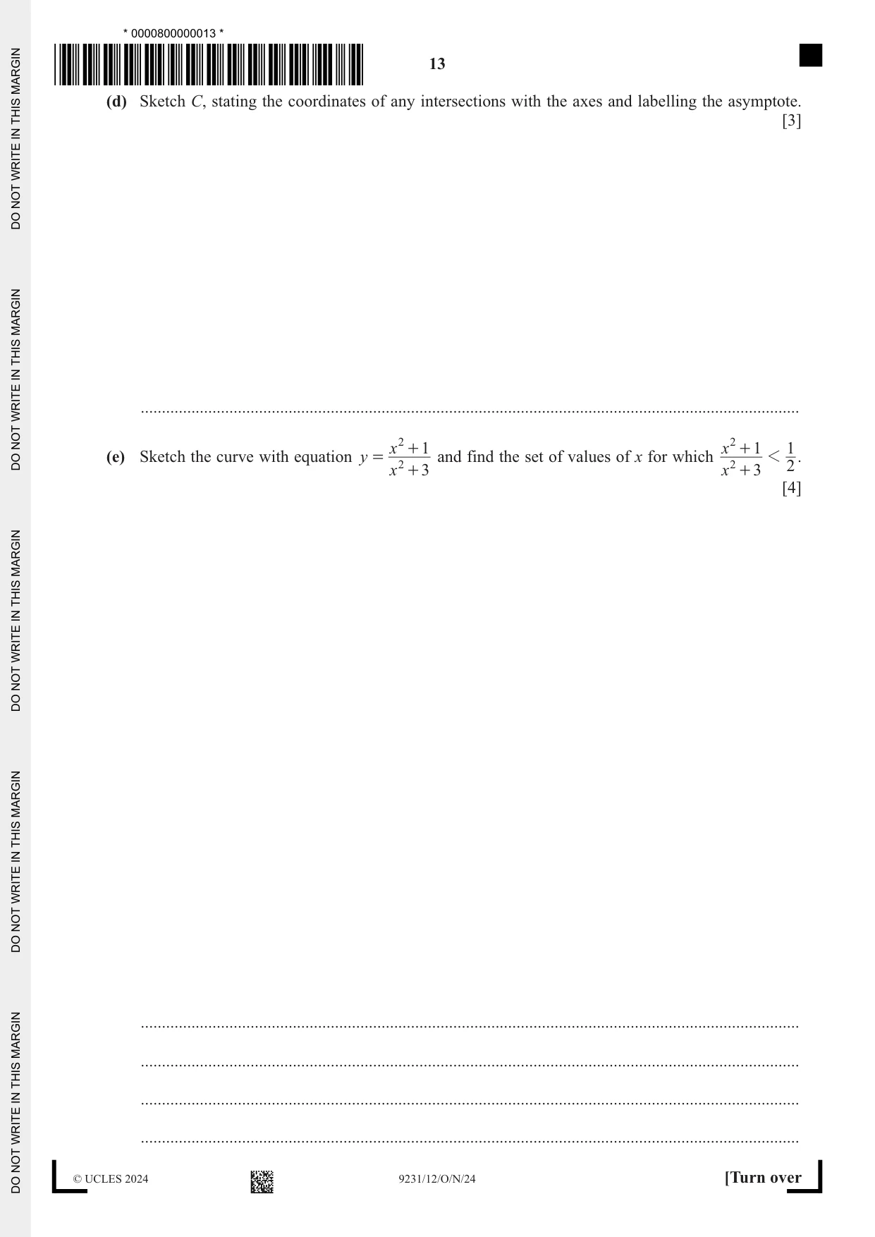 Cambridge A Level Mathematics - Further 9231 2024 Oct/Nov Paper 1 · Variant 2 question paper, page 13 of 20
