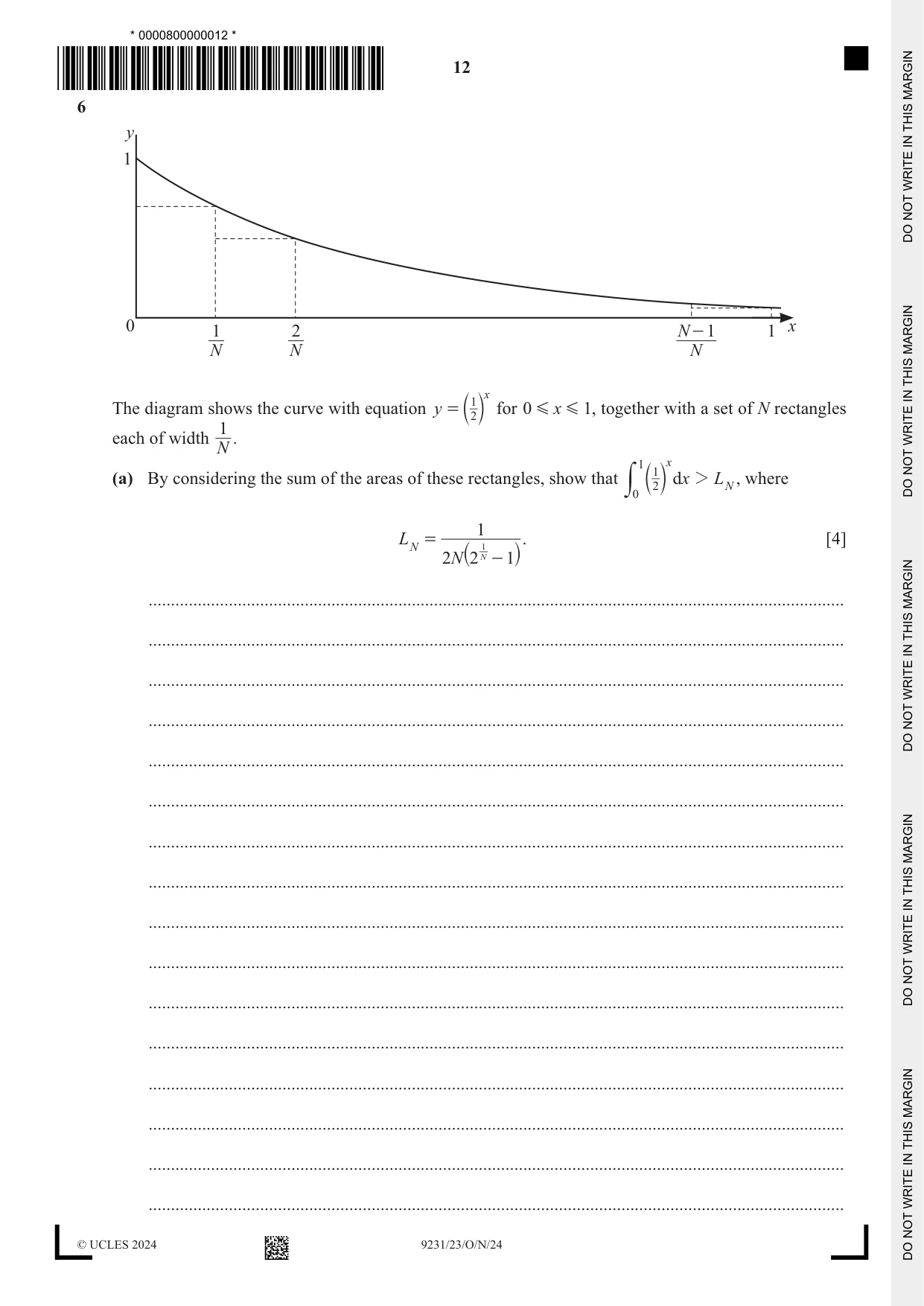 Cambridge A Level Mathematics - Further 9231 2024 Oct/Nov Paper 2 · Variant 3 question paper, page 12 of 20