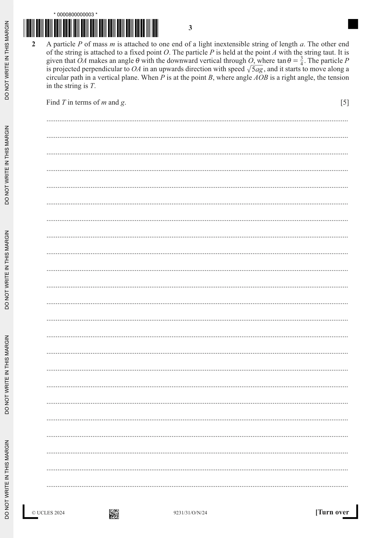 Cambridge A Level Mathematics - Further 9231 2024 Oct/Nov Paper 3 · Variant 1 question paper, page 3 of 16