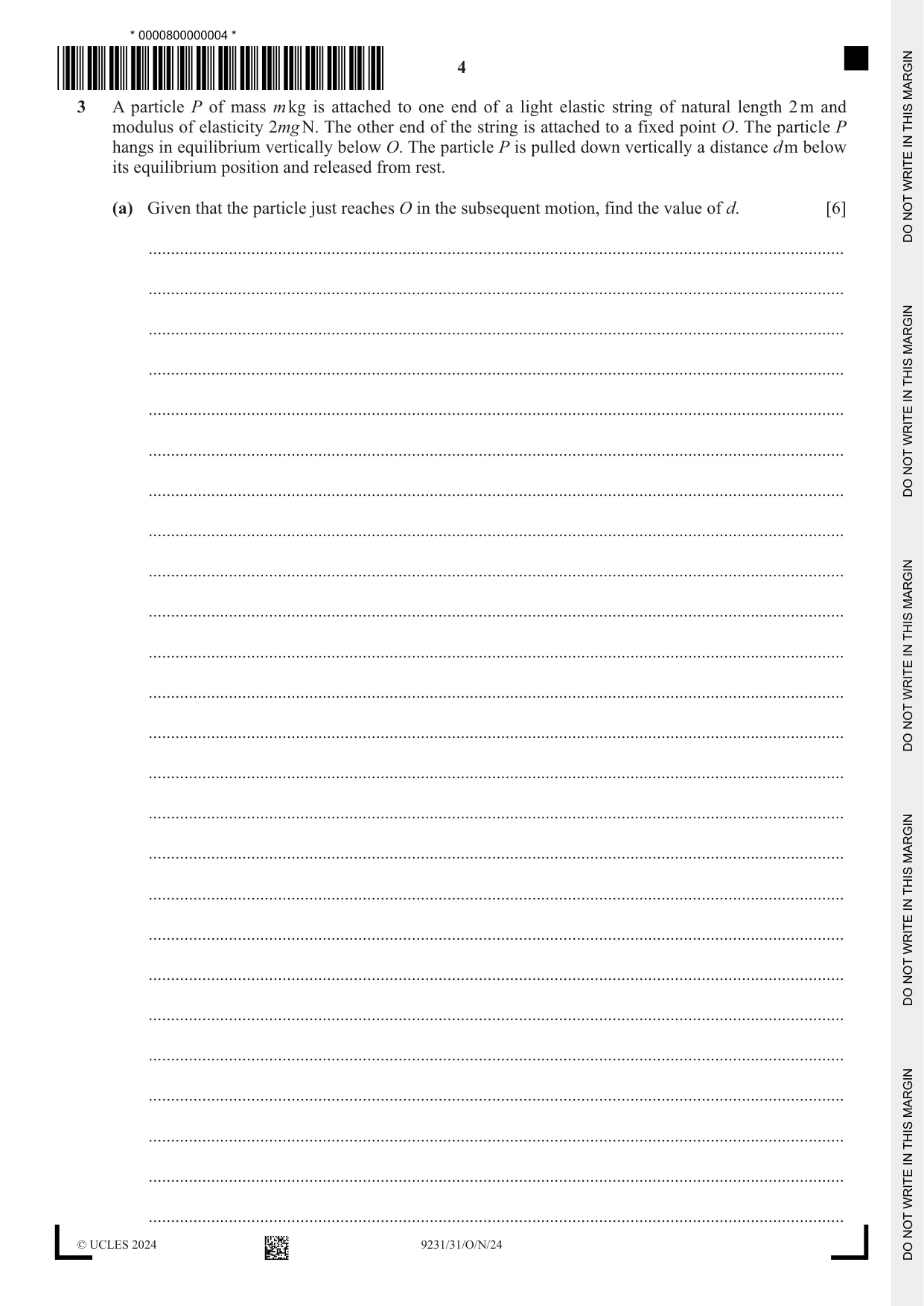 Cambridge A Level Mathematics - Further 9231 2024 Oct/Nov Paper 3 · Variant 1 question paper, page 4 of 16