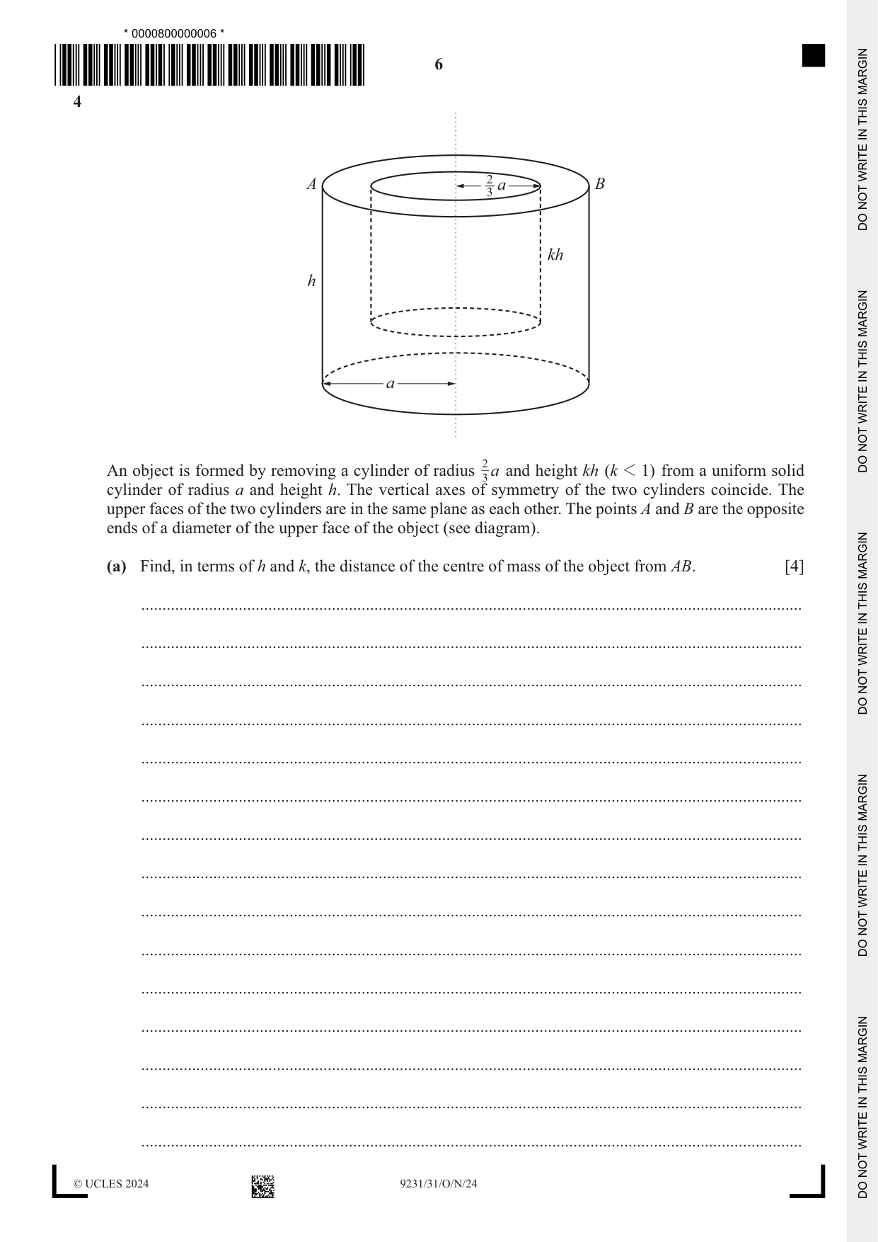Cambridge A Level Mathematics - Further 9231 2024 Oct/Nov Paper 3 · Variant 1 question paper, page 6 of 16
