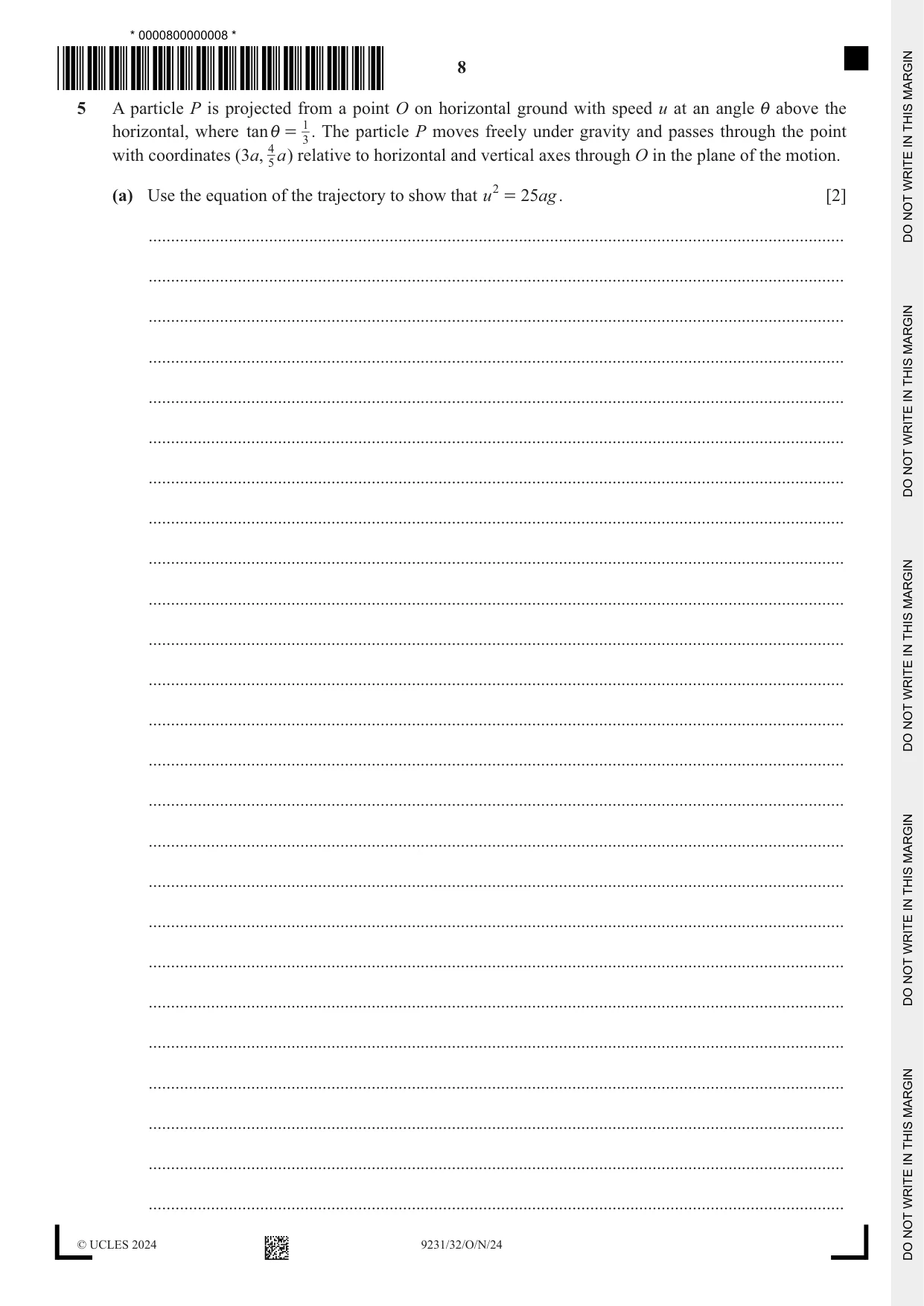 Cambridge A Level Mathematics - Further 9231 2024 Oct/Nov Paper 3 · Variant 2 question paper, page 8 of 16