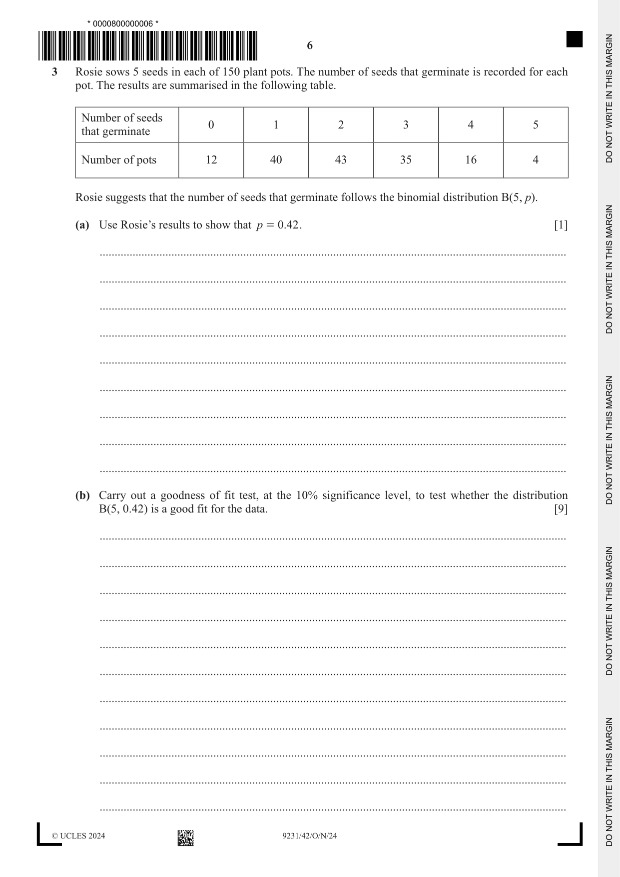 Cambridge A Level Mathematics - Further 9231 2024 Oct/Nov Paper 4 · Variant 2 question paper, page 6 of 16