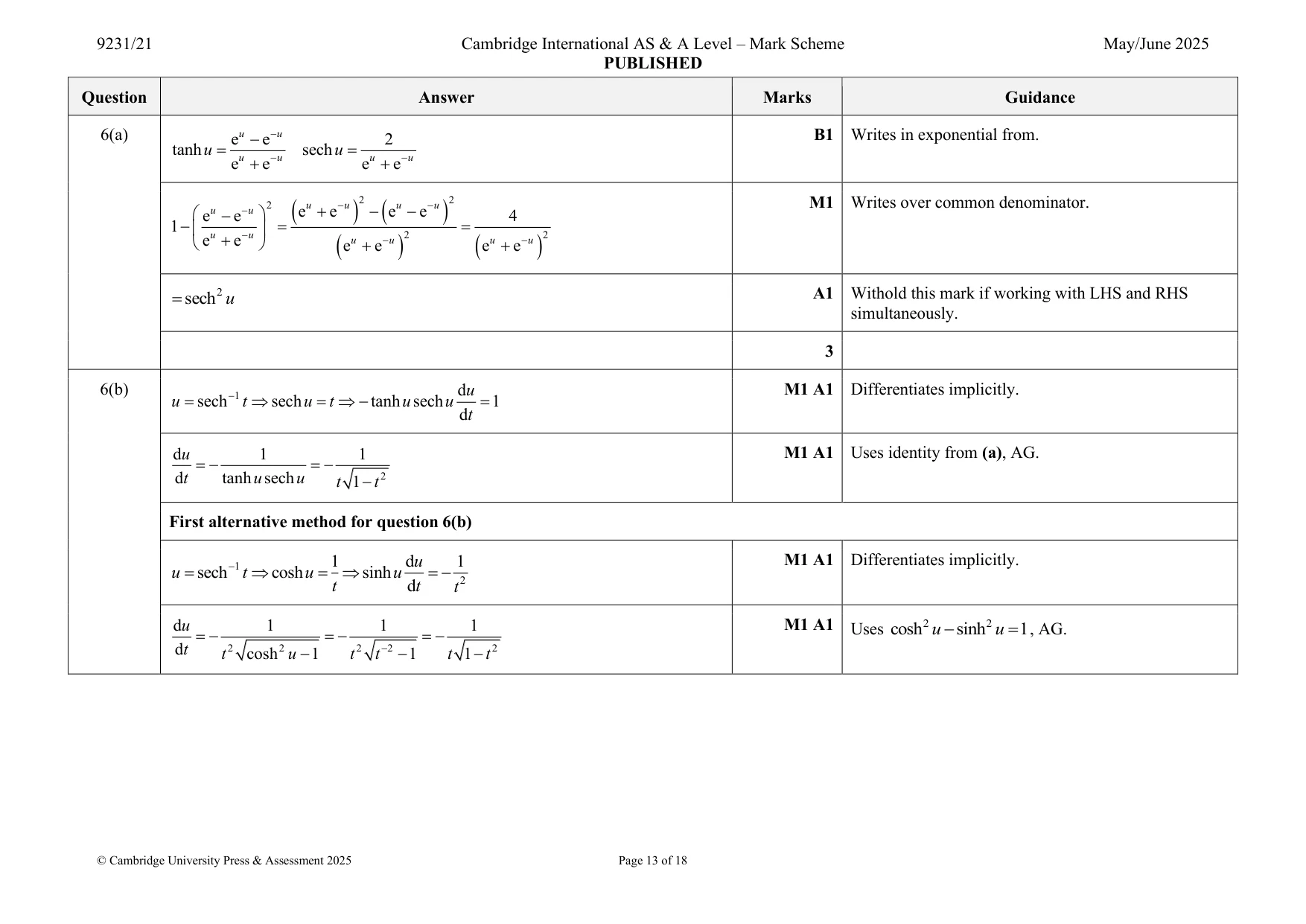 Mark scheme, page 13 of 18