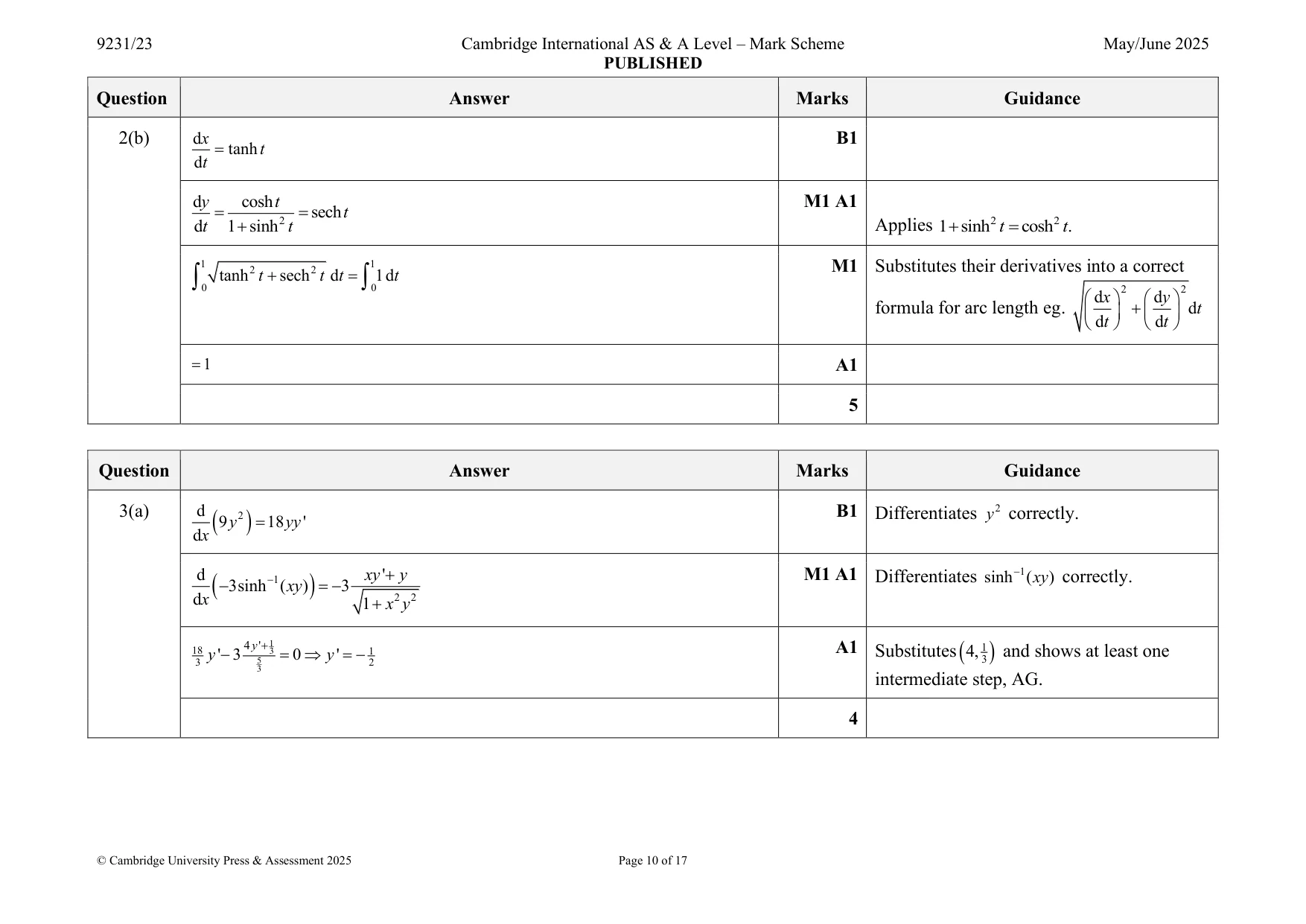 Mark scheme, page 10 of 17