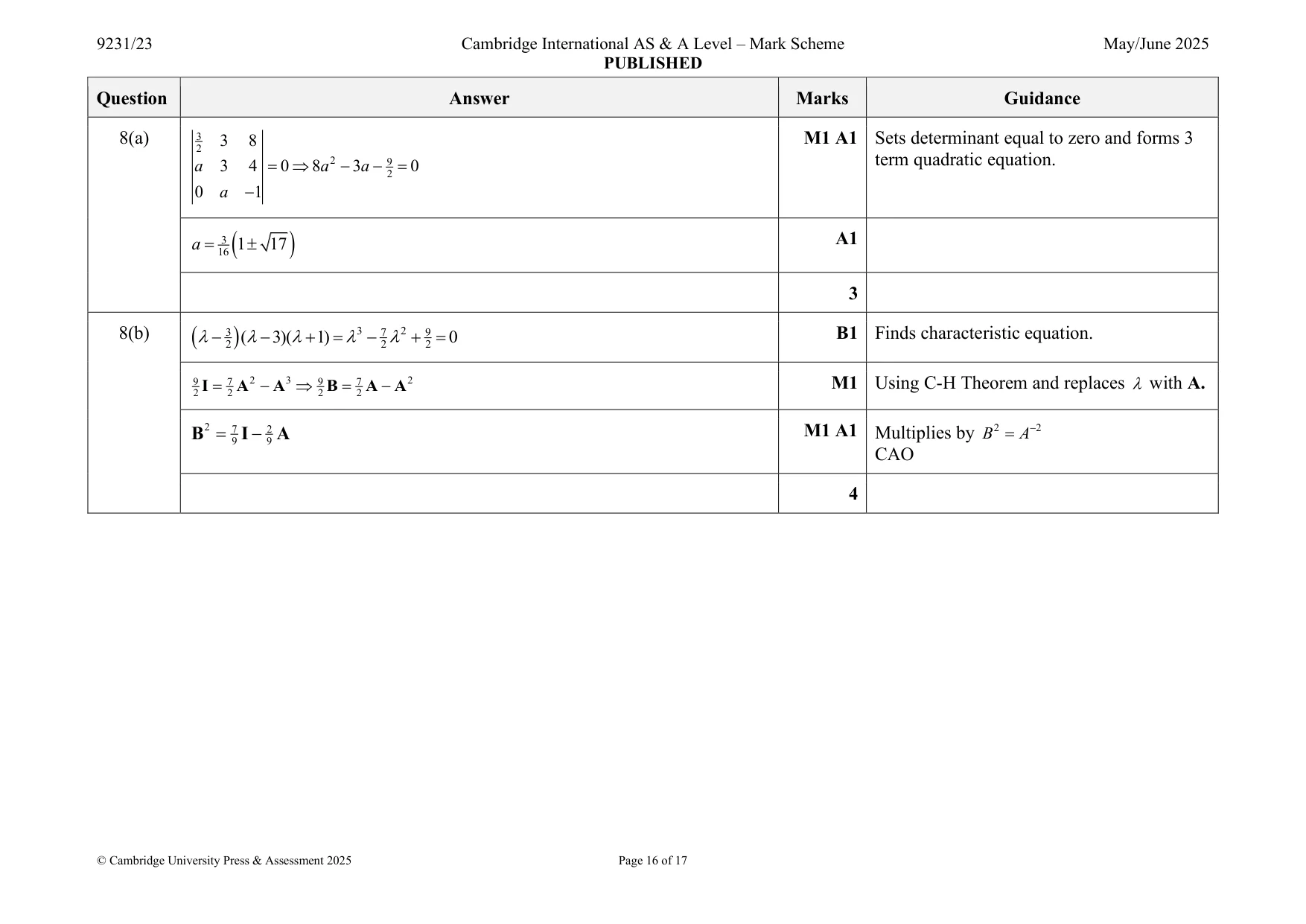 Mark scheme, page 16 of 17