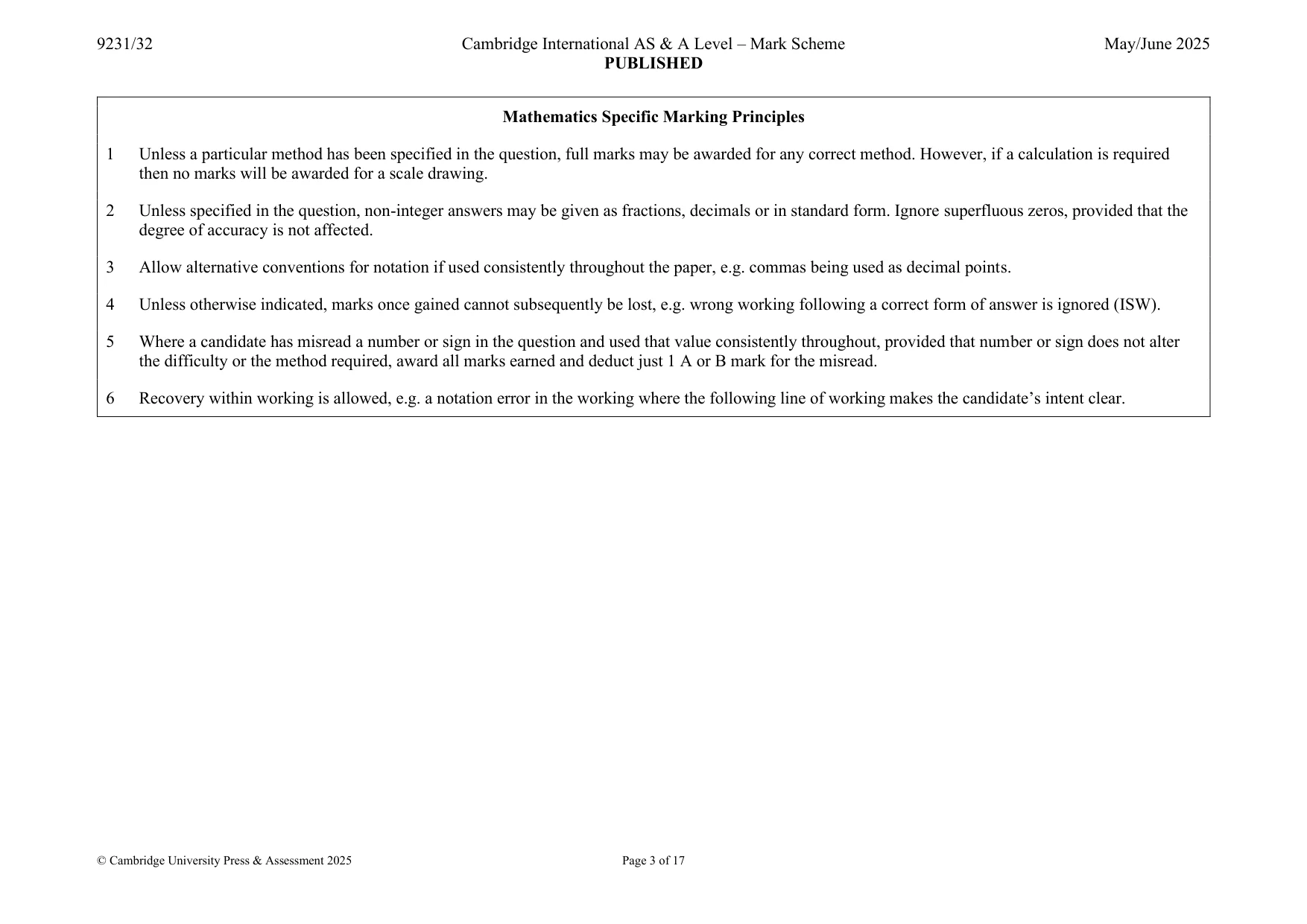 Mark scheme, page 3 of 17