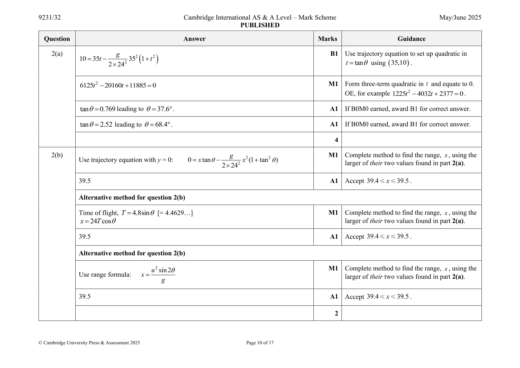 Mark scheme, page 10 of 17